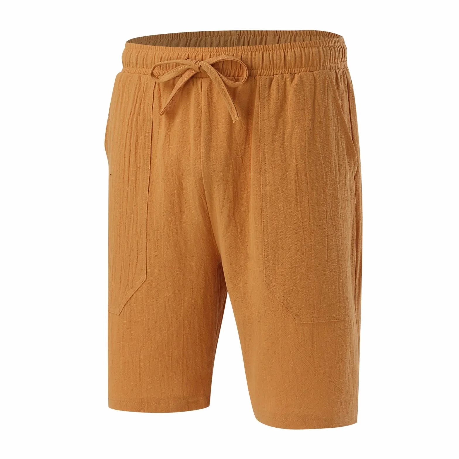 Generisch Męskie szorty kąpielowe, bawełniane, lniane, letnie, spodnie sportowe, krótkie męskie z kieszeniami, szorty plażowe, do biegania, jogi, joggingu, na co dzień