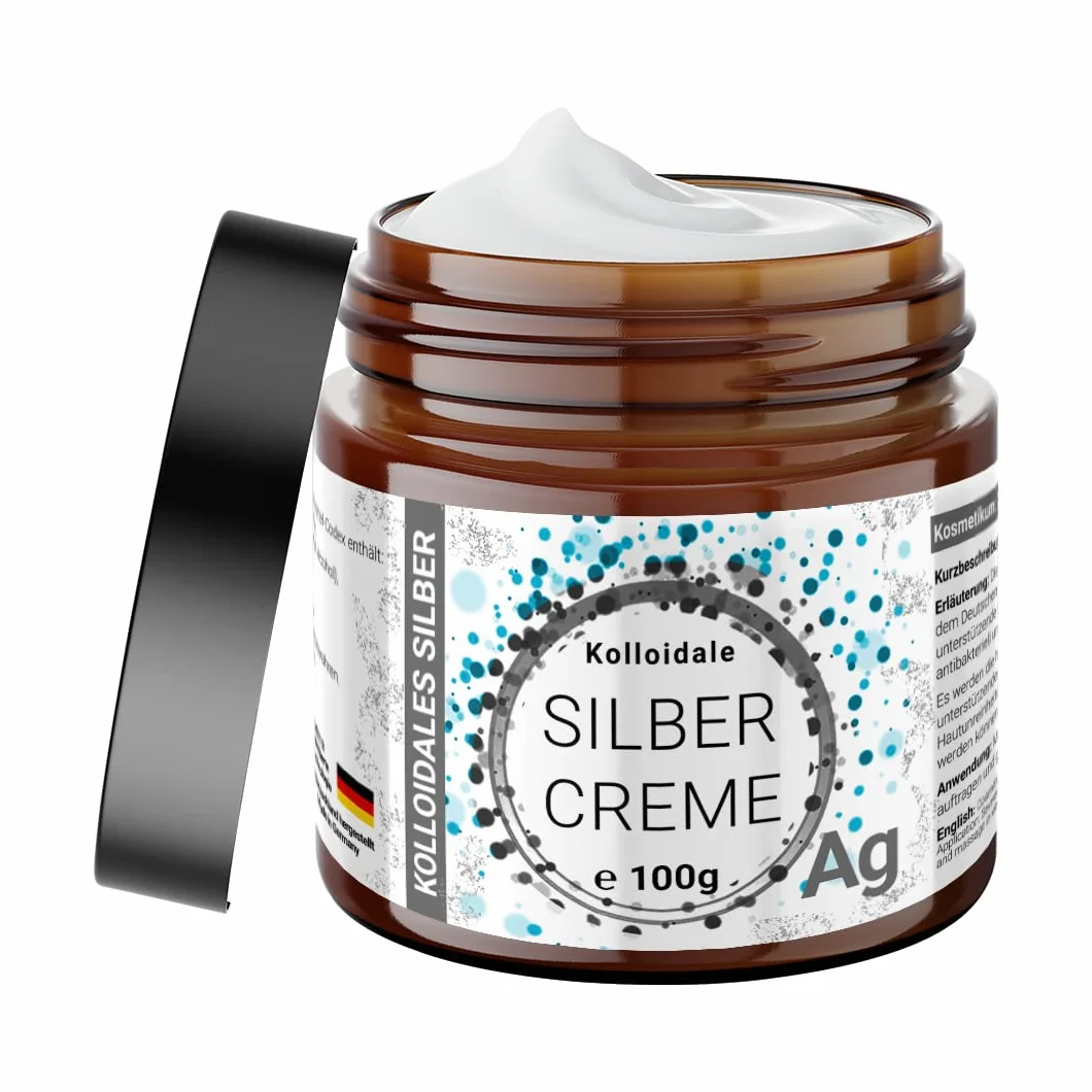 1 x 100 g koloidalny srebrny krem 40 ppm (25%) w szklanym tygielku, 100% koloidalny i stabilny – bardzo skuteczny DAC/koloidalny srebrny krem – kosmetyk