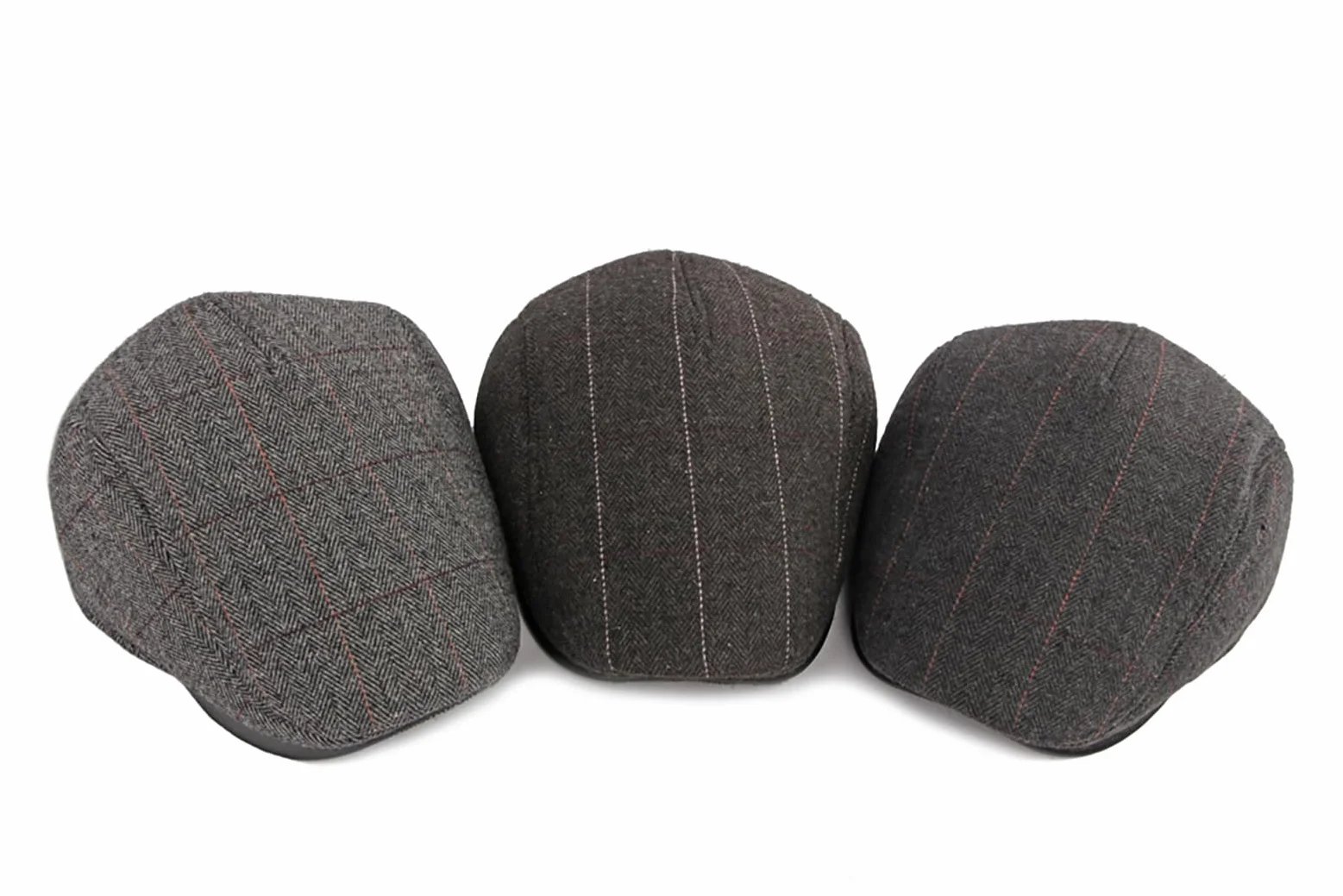 YAMEE Beret zimowa męska ze składaną klapką na uszy wiatroszczelna retro czapka z suwakiem Cabbie Cap