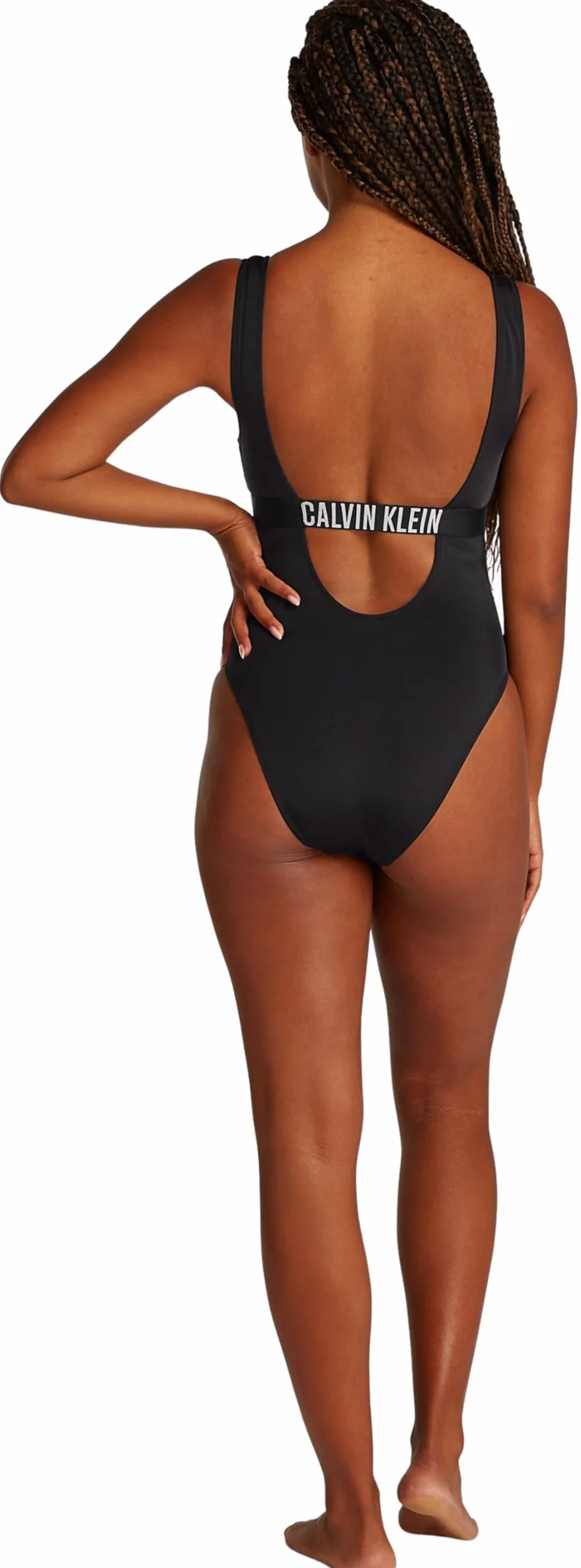 Calvin Klein Damski strój kąpielowy bez pleców Czarny L