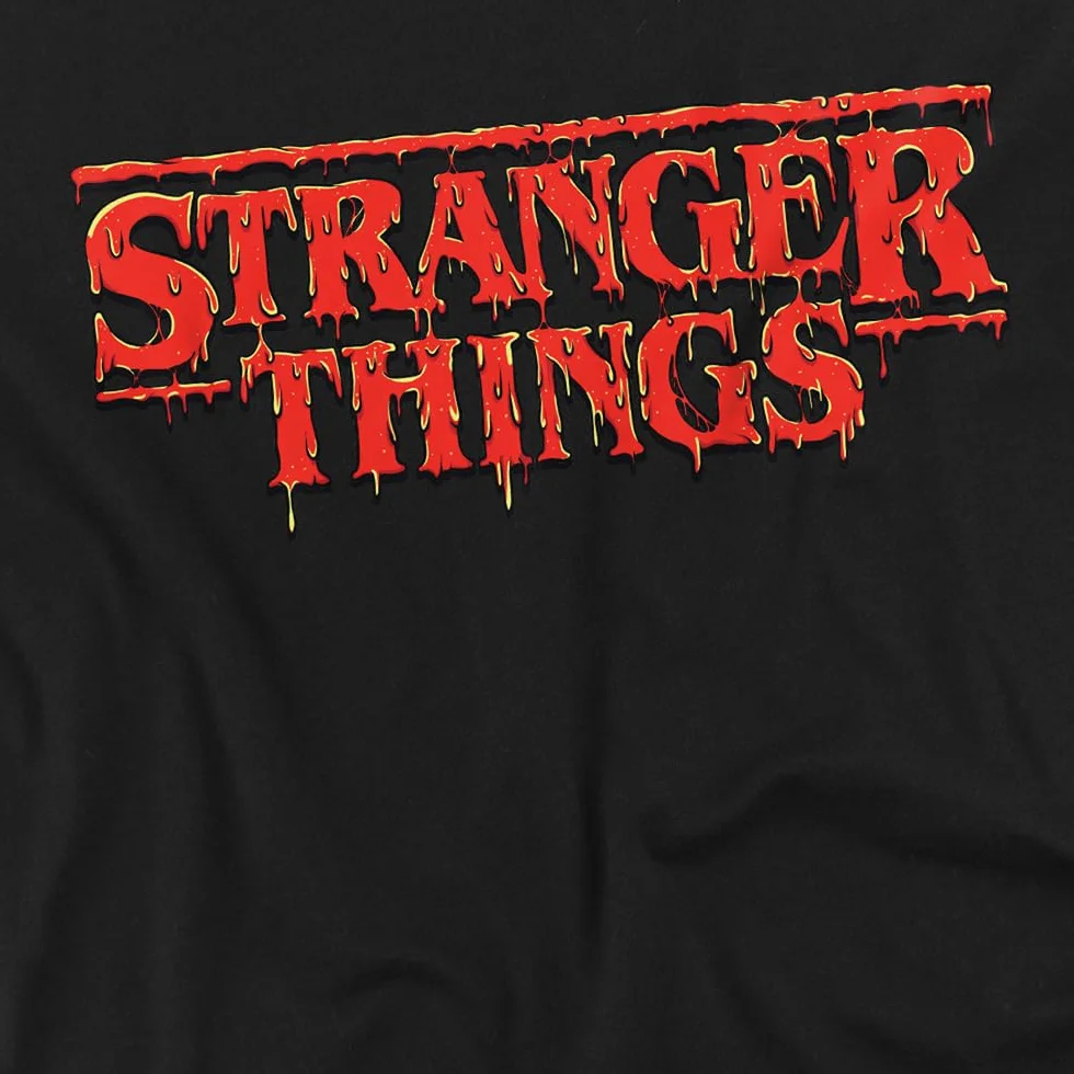 Stranger Things koszulka z logo Red Drip czarna