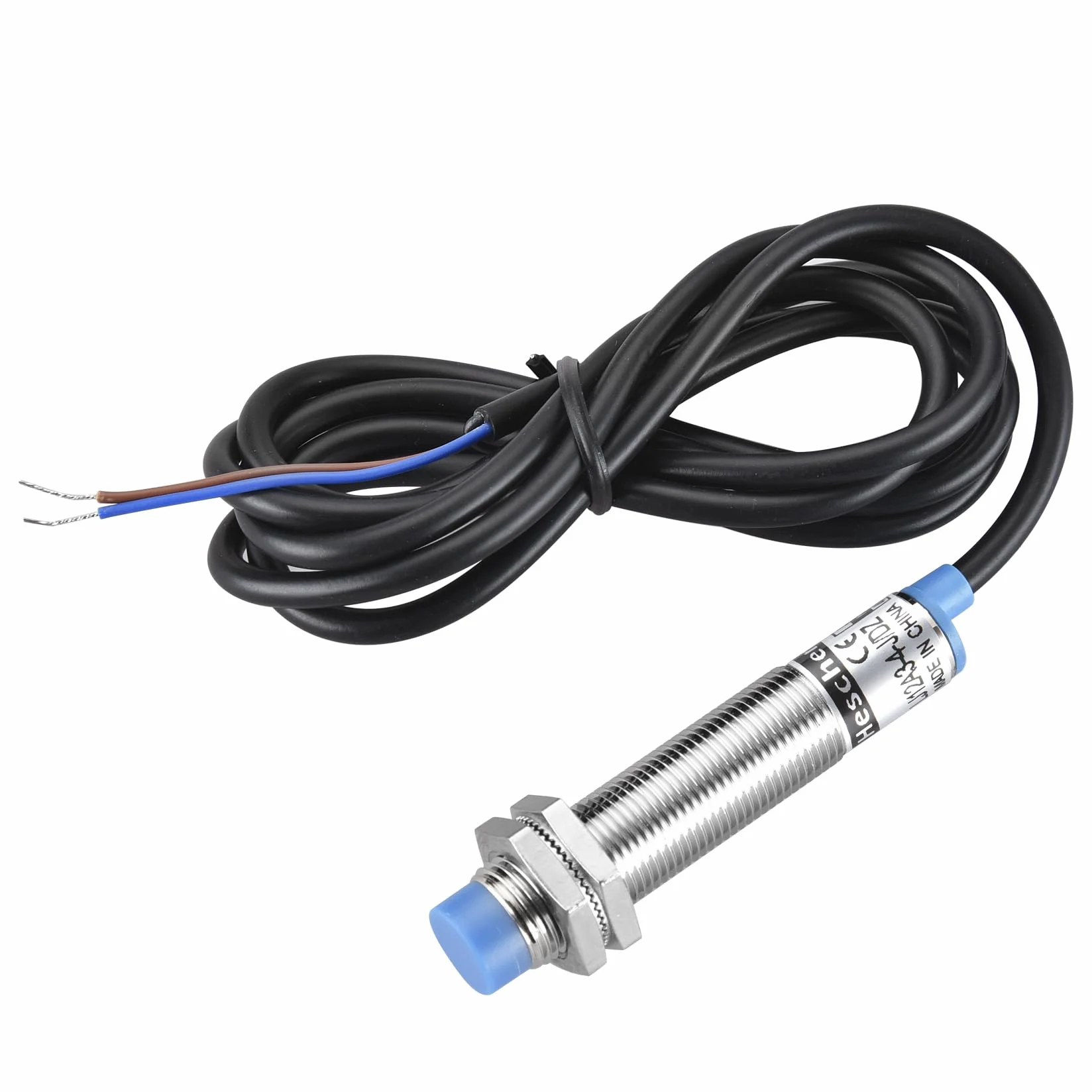 Heschen M12 - Nieekranowany indukcyjny czujnik zbliżeniowy typu LJ12A3-4-J/DZ detektor 4 mm 90-250 VAC 400 mA normalnie zamknięty (NC) 2 przewody
