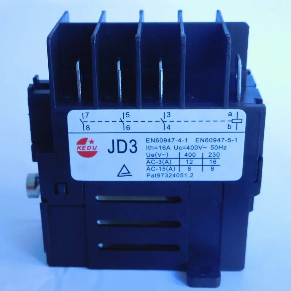 KEDU JD3 8-pinowy przekaźnik elektromagnetyczny KJD11 Przekaźnik przełącznika elektromagnetycznego Przełączniki Stycznik urządzeń elektrycznych 4NO 400V 16A 50Hz