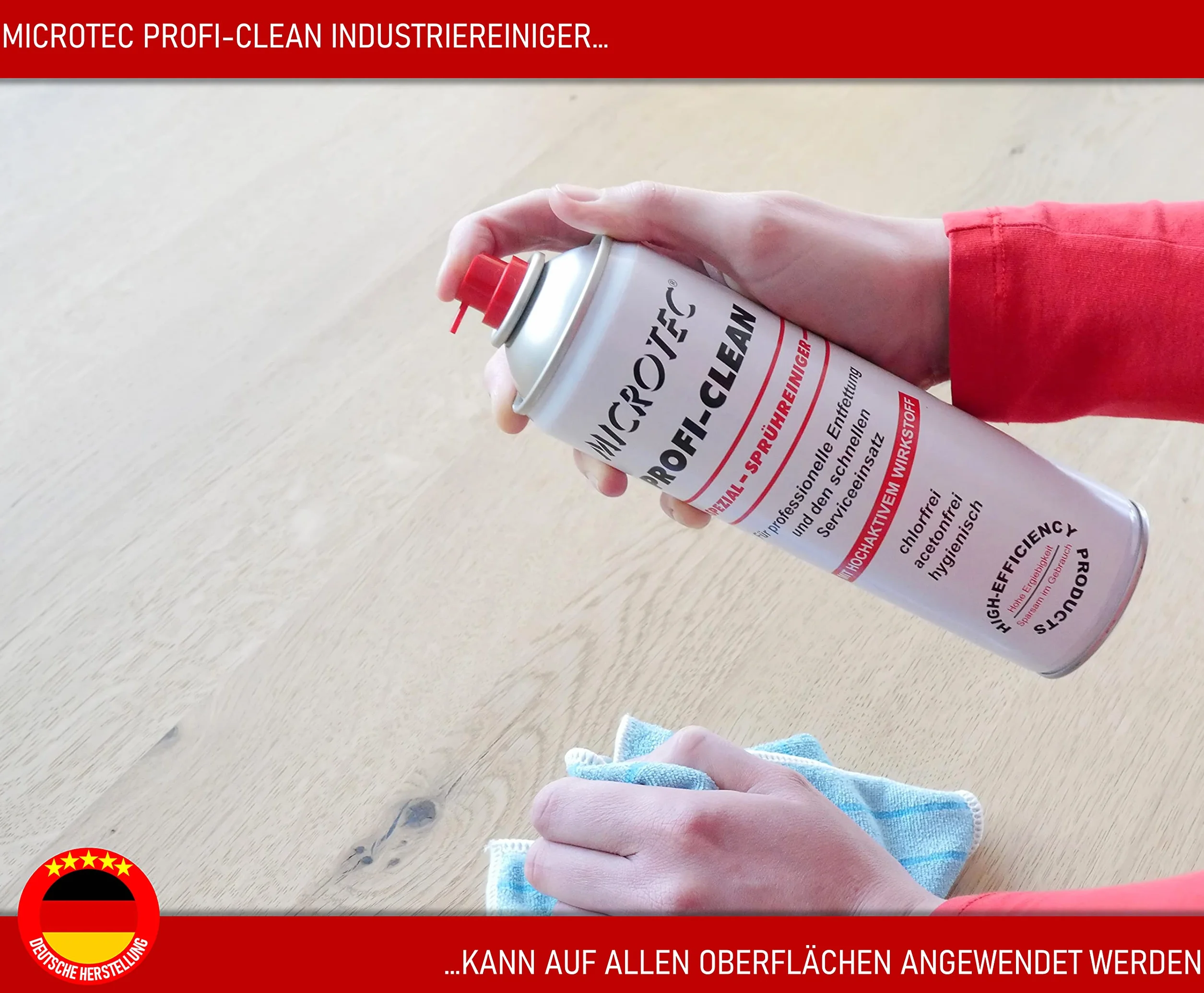 Microtec® Profi Clean przemysłowy środek czyszczący | 500 ml | uniwersalny środek czyszczący skutecznie usuwa brud, tłuszcz, olej, żywicę i wosk | wysoka moc czyszczenia bez uszkadzania materiału | silnie odtłuszczający