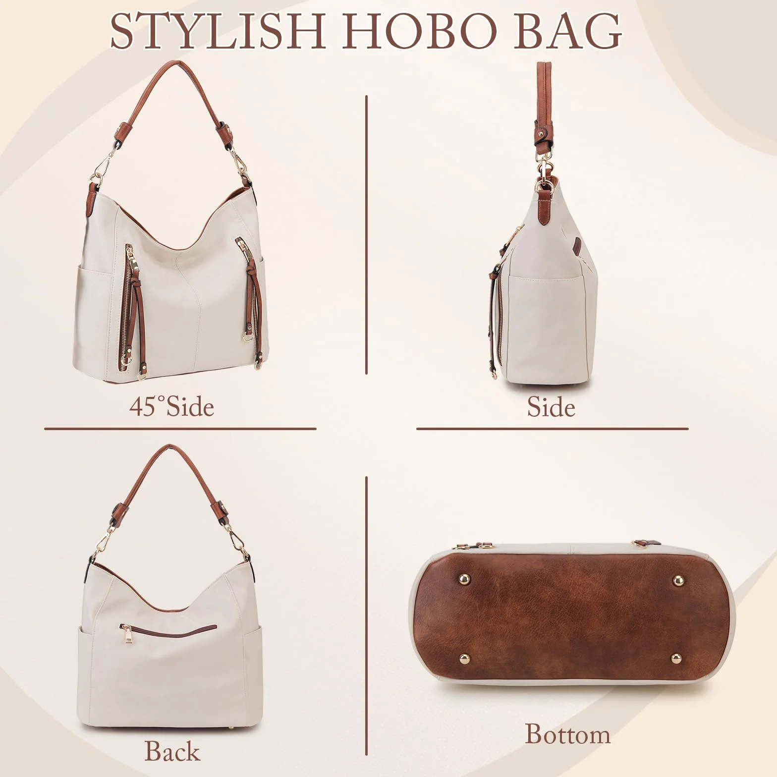 Torba hobo damska z poliuretanu crossbody na ramię do pracy