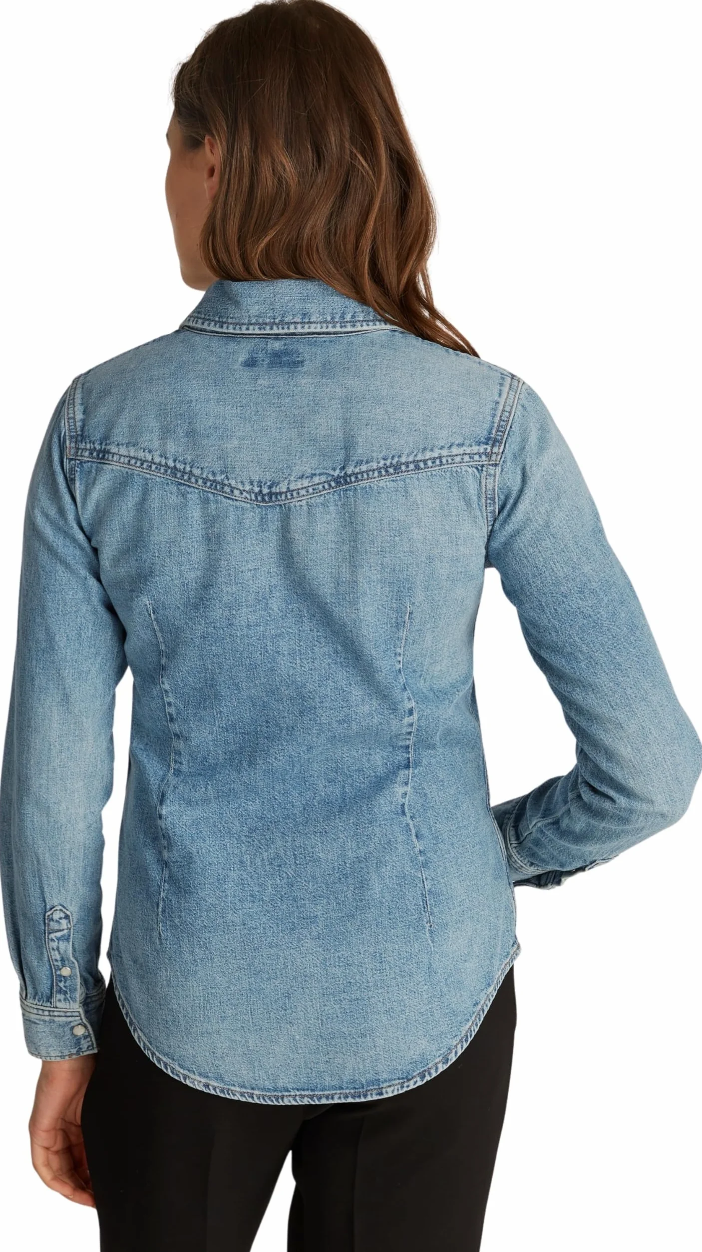 Tommy Hilfiger Damska koszula DNM LS Slim SAM WW0WW43730 L/S Koszula, Denim, 38, Denim (Sam), 64