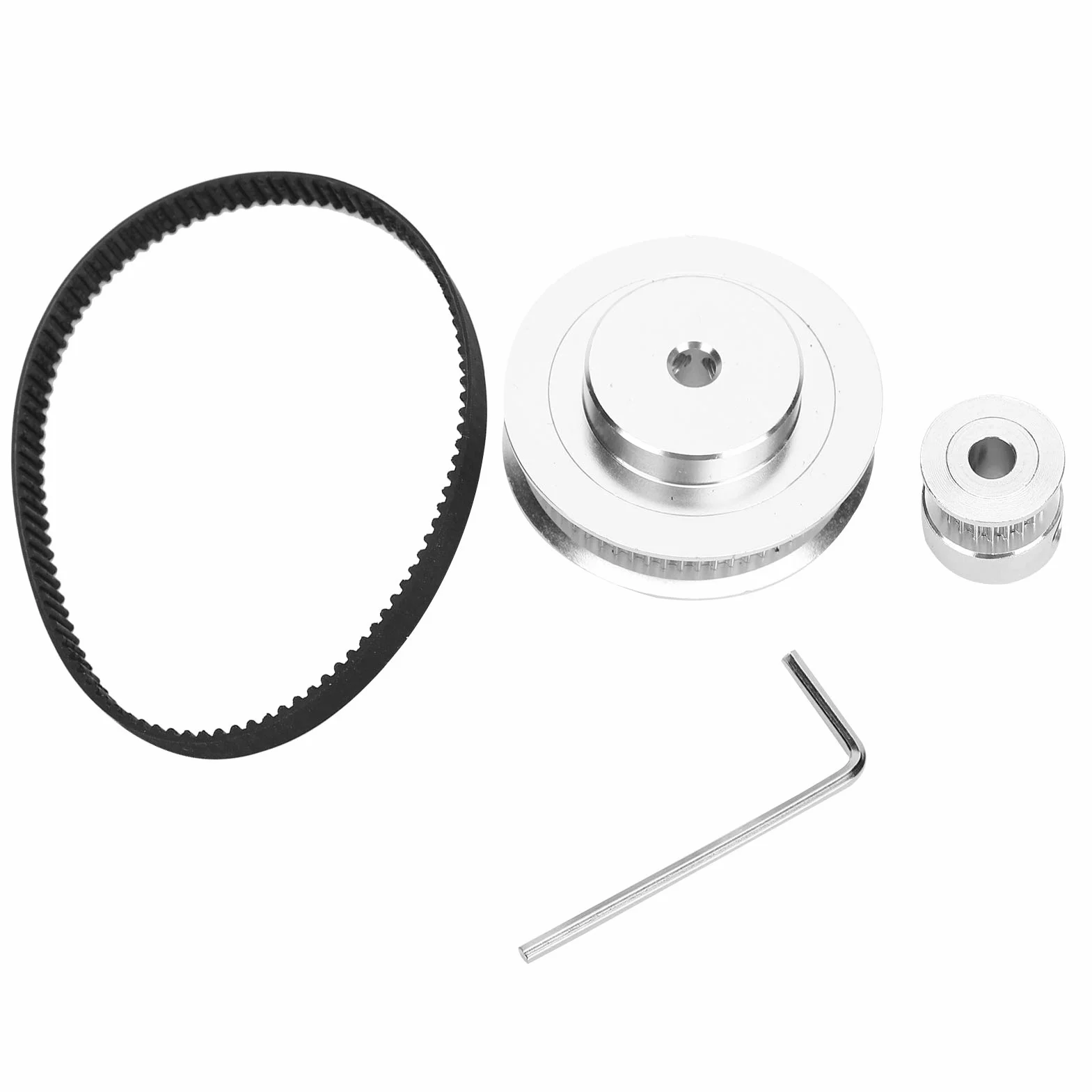 Aluminiowe koło pasowe rozrządu do drukarki 3D, 20 i 60 zębów otwór 6 mm aluminiowe koło pasowe rozrządu, P36-GT2-6-BF koło pasowe rozrządu z gumową taśmą, Domyślnie
