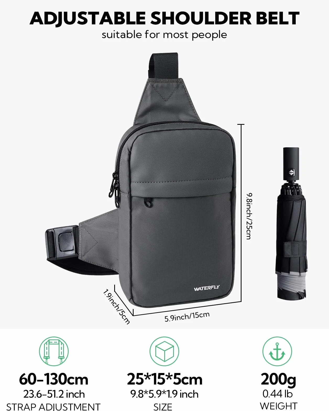 Waterfly Torba crossbody na ramię mała podróżna damska męska