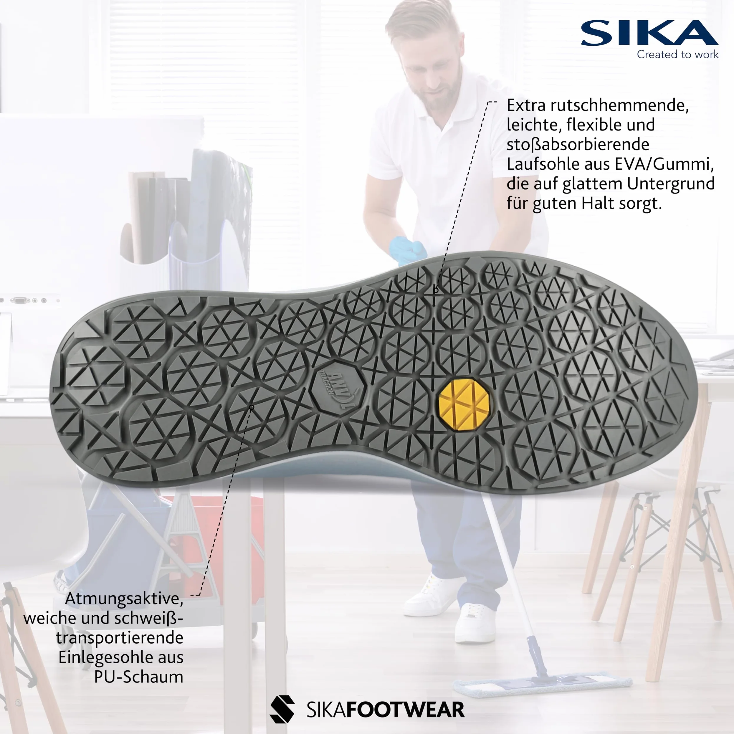 Sika Sneakersy Dynamic białe buty robocze z mikrofibry. Stylowy design sneakersów. Pierwszorzędna odporność na poślizg. Super absorpcja wstrząsów.