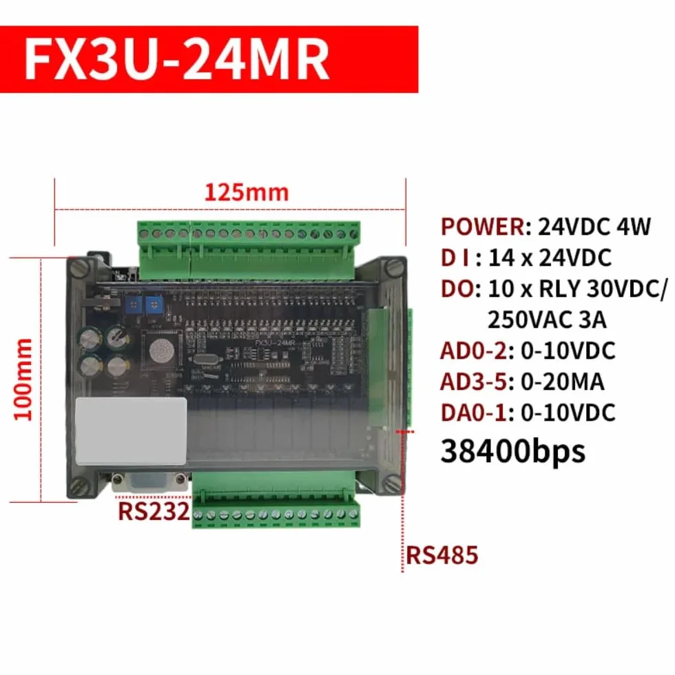 DollaTek PLC programowalne sterowanie logiczne FX3U-24MR wyj?cie przeka?nikowe przemys?owej p?yty steruj?cej