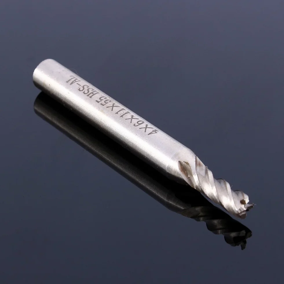 Frez końcowy z 4 rowkami, wiertło do frezowania z prętem prostym CNC HSS 4mm