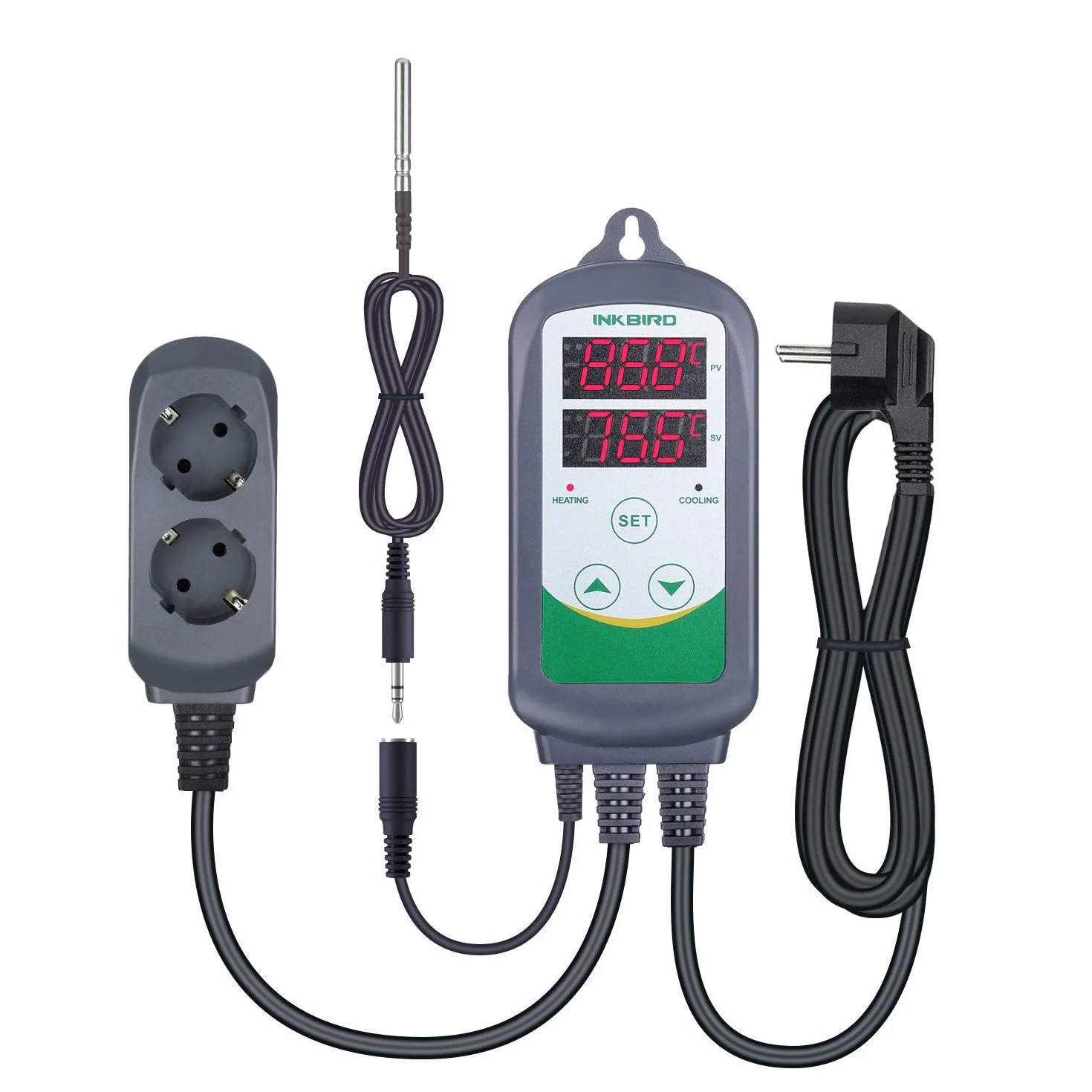 Inkbird ITC-308S Cyfrowy termostat regulatora temperatury z sondą temperatury NTC z wtyczką jack