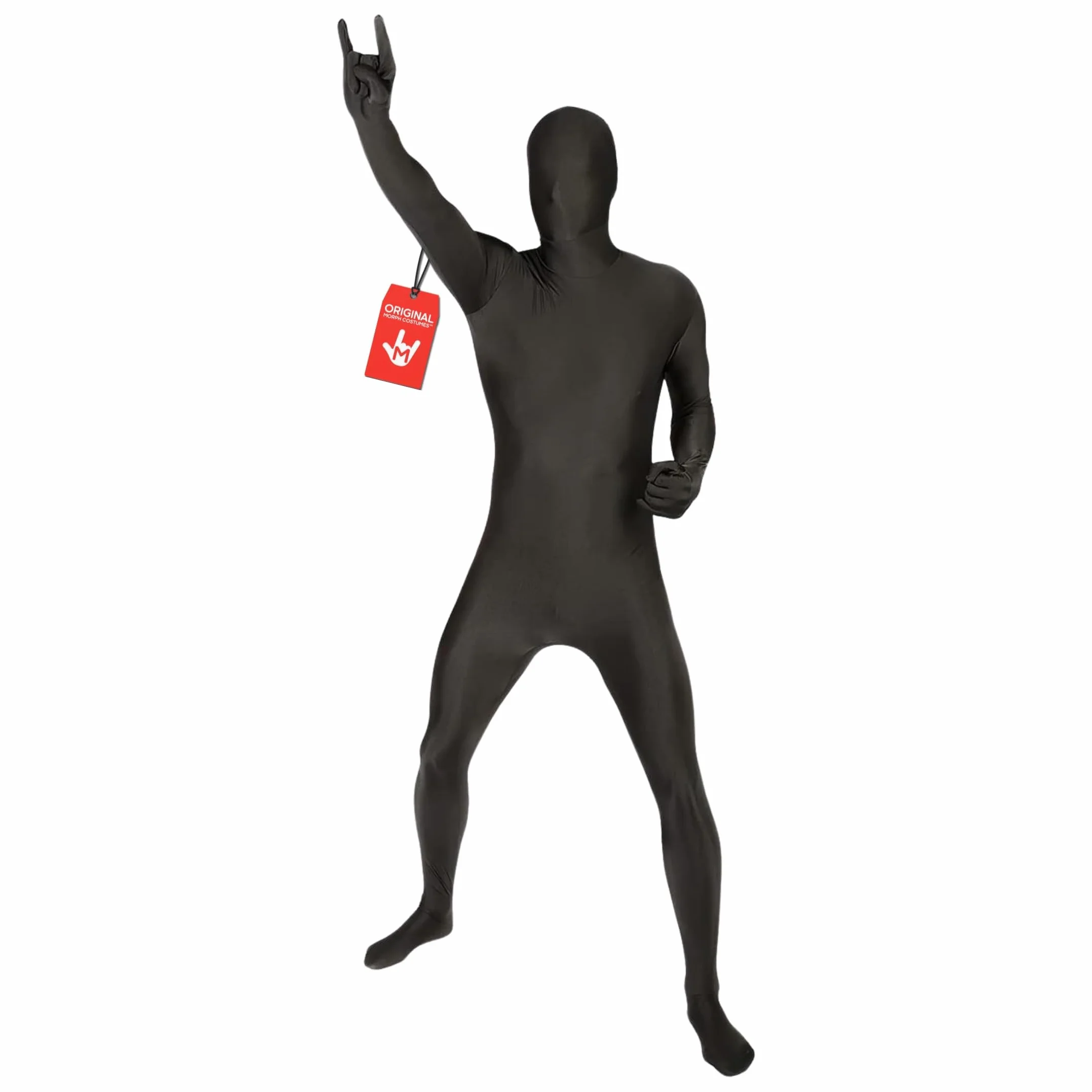 Morphsuits Czarny Kombinezon Uniseks Elastyczny Pełny Strój dla Dorosłych na Halloween Karnawał, XL