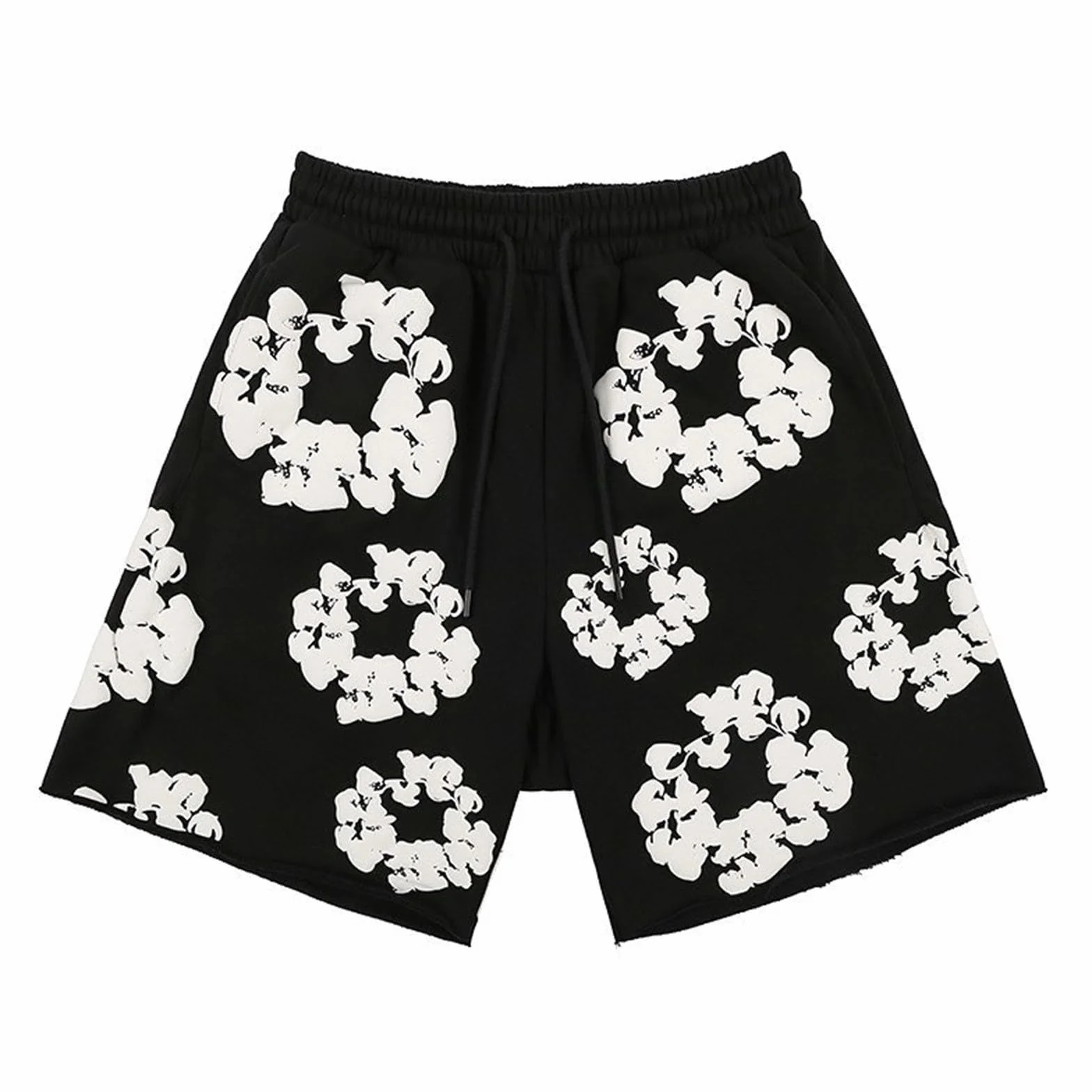 Męski dres do joggingu, koszulka i szorty, zestaw 2-częściowy, letni dres treningowy w stylu lat 2000., hip-hop, sreetwear, z krótkim rękawem, uniseks, strój męski, dres sportowy z kwiatami