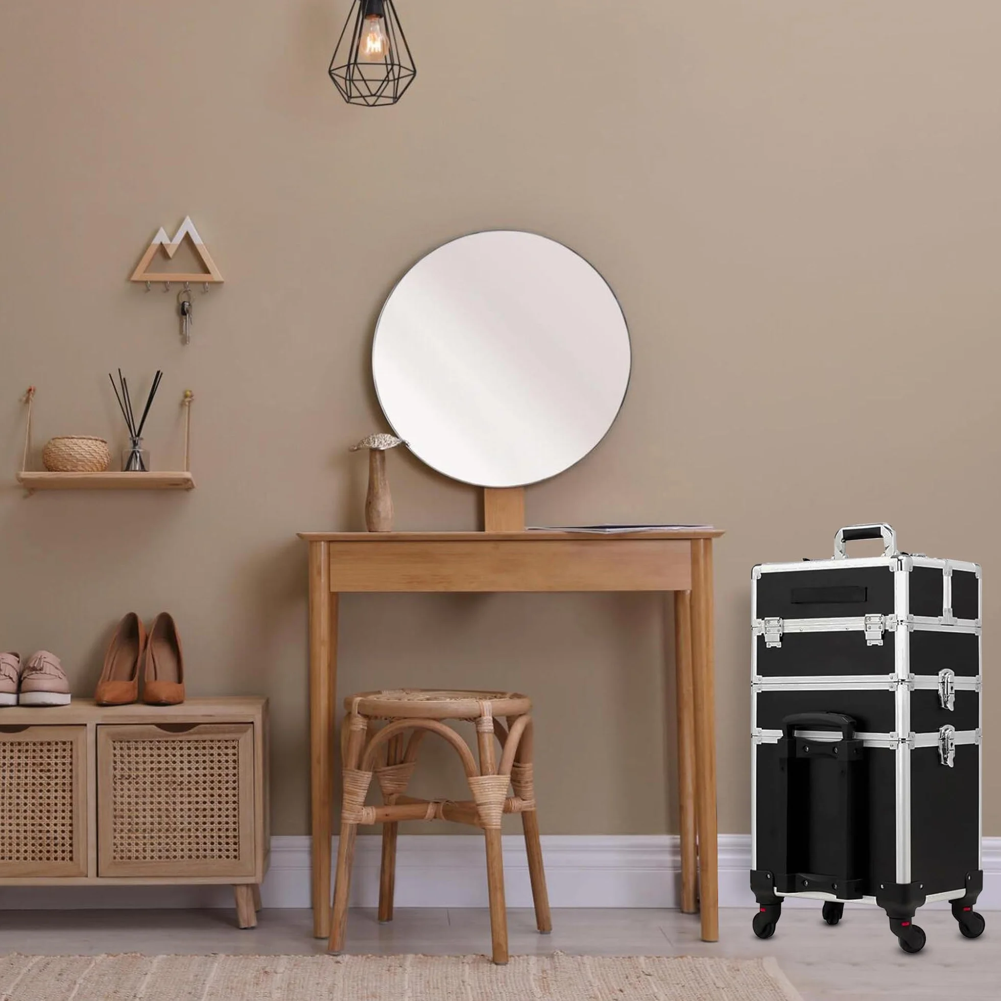 Make Up Trolley 106 x 36 x 24 cm - Kosmetyczka - Walizka fryzjerska - Beauty Case - Zestaw do makijażu - Czarny