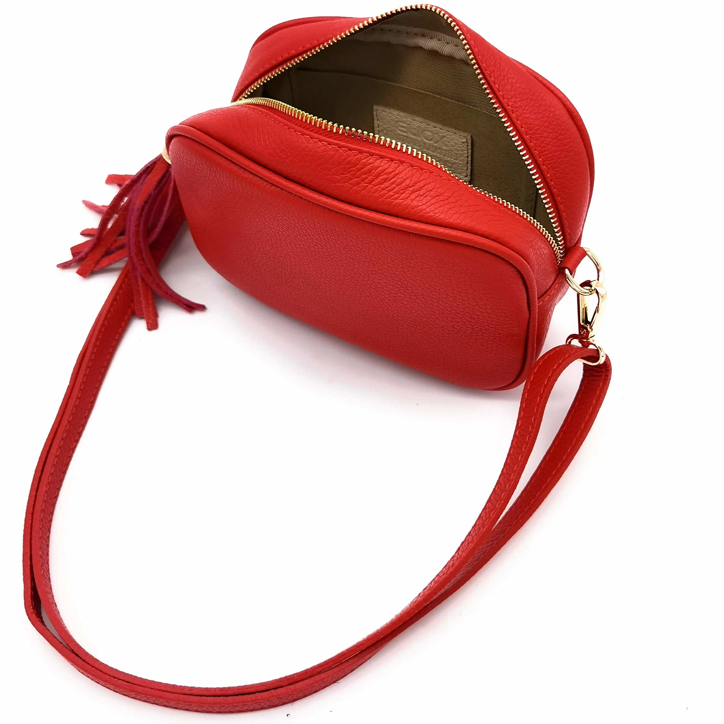ELIOX Torebka damska z prawdziwej skóry mała crossbody na ramię
