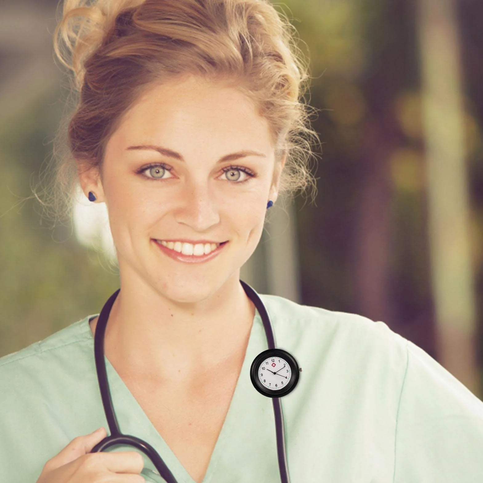 Zegar Stetoskop,Za? ?cznik do zegarków broszka z symbolami | Wodoodporny zegarek kieszonkowy Broszka Fob dla lekarza, personelu kliniki, profesjonalistów Tumotsit