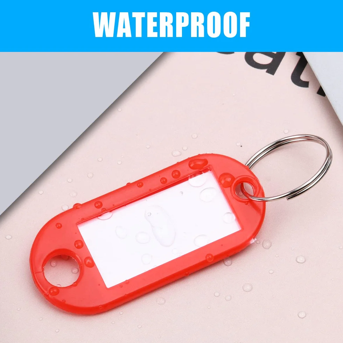 Breloki plastikowe Vicloon,100pcs Breloki z etykietami,Wielokolorowe breloki z dzielonymi pierścieniami,Plastikowa karta pokładowa do etykiet biurowych,Hotel,Podróżować, Bagaż, Wielokolorowy