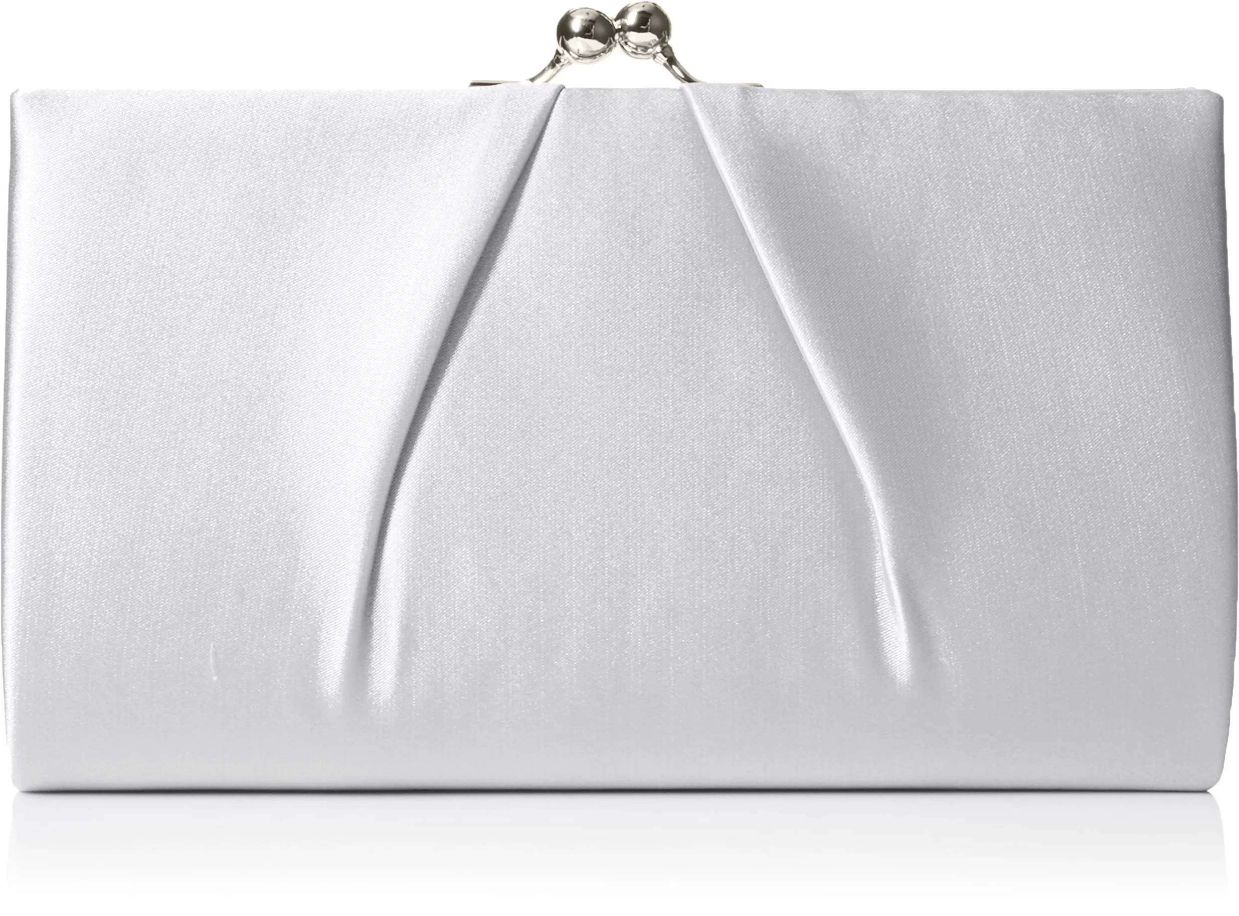 Swanky Swans Mira Satin Classic Frame Bag Clutch srebrny 5.1x12x20.8 cm