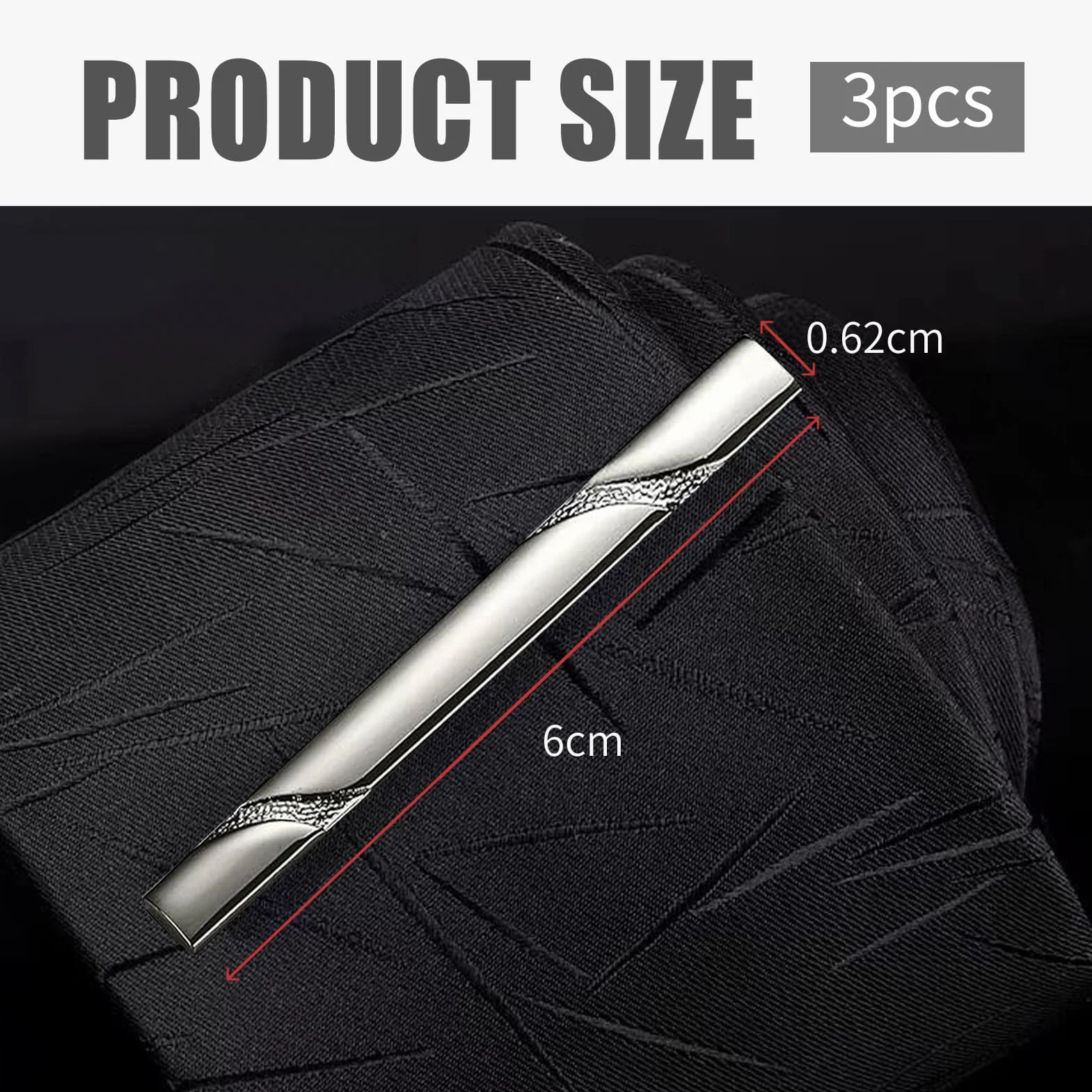 Zestaw 3 spinek do krawata dla mężczyzn – eleganckie spinki do krawata na różne okazje, NO, Skóra