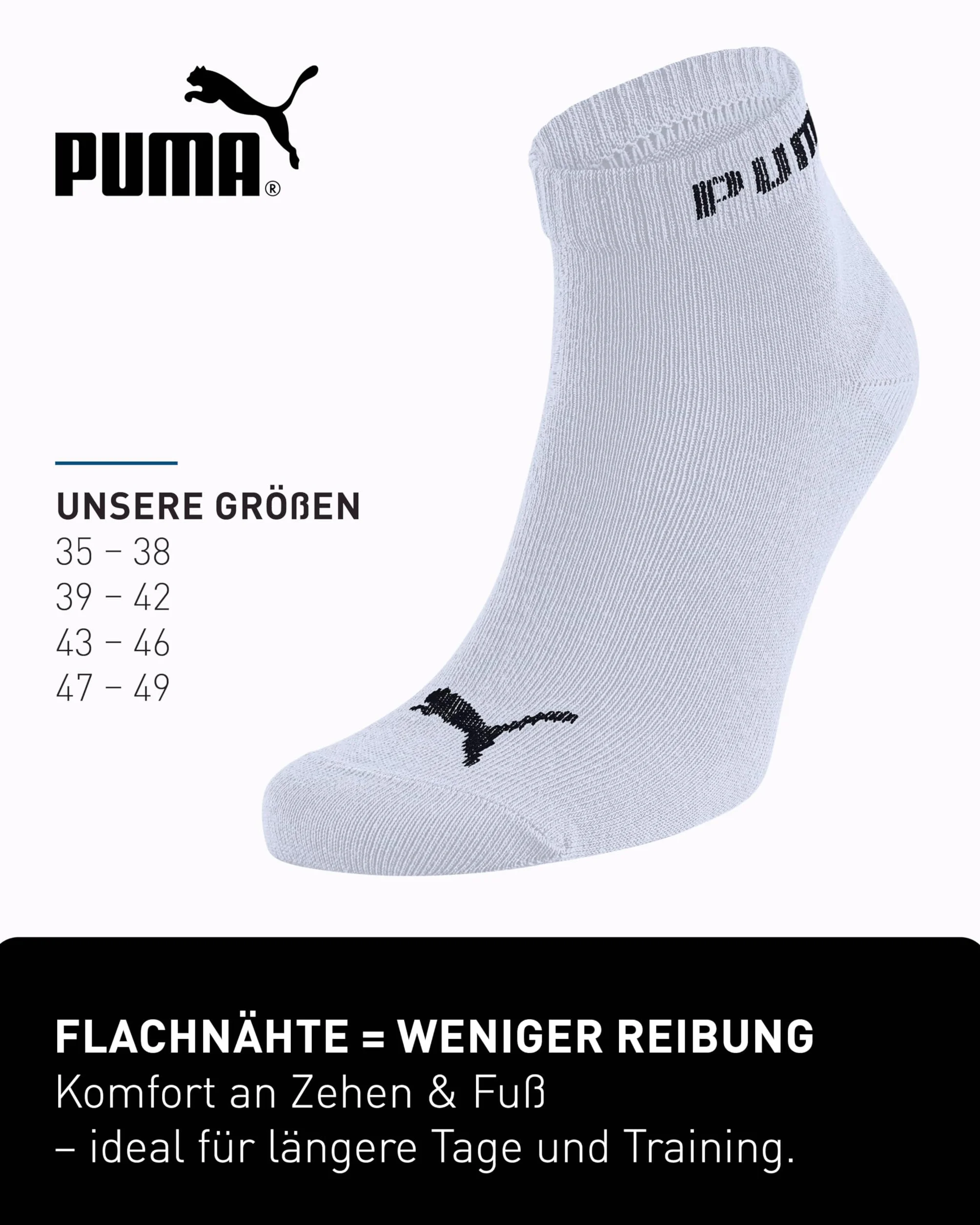 PUMA Skarpety ćwiartkowe, unisex, 18 par, kolekcja Statement