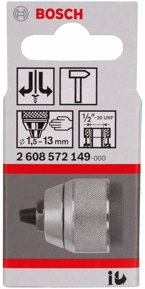 Bosch Profesional Szybkozaciskowy uchwyt wiertarski, chromowany 1,5 – 13 mm, 1/2" - 20