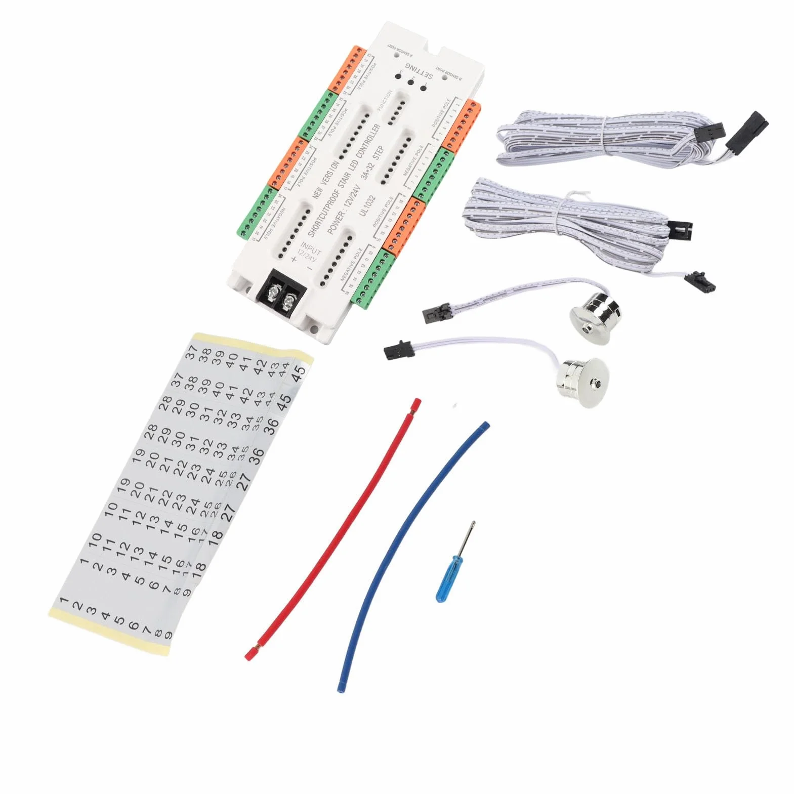 Keenso Czujnik Ruchu Schodowa -Kontroler Safe DC12V 24V Wejście do Handlowego do Domu ABS Materiał ABS