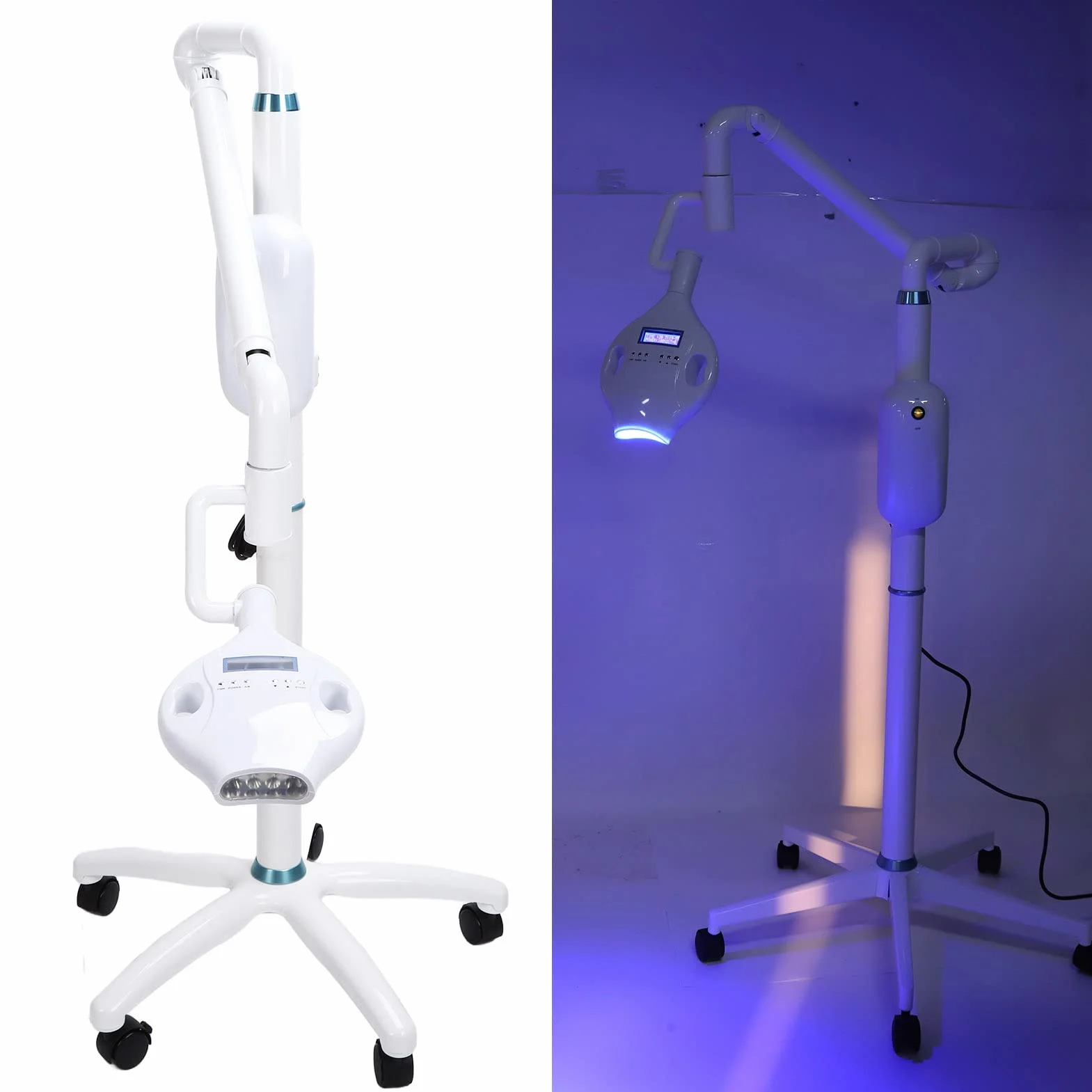 Lampa Do Wybielania Zębów, Klinika Regulowana Lampa Do Wybielania Zębów Z 5 Uniwersalnymi Kółkami Ruchoma Lampa Do Wybielania Zębów Dentystycznych(UE)