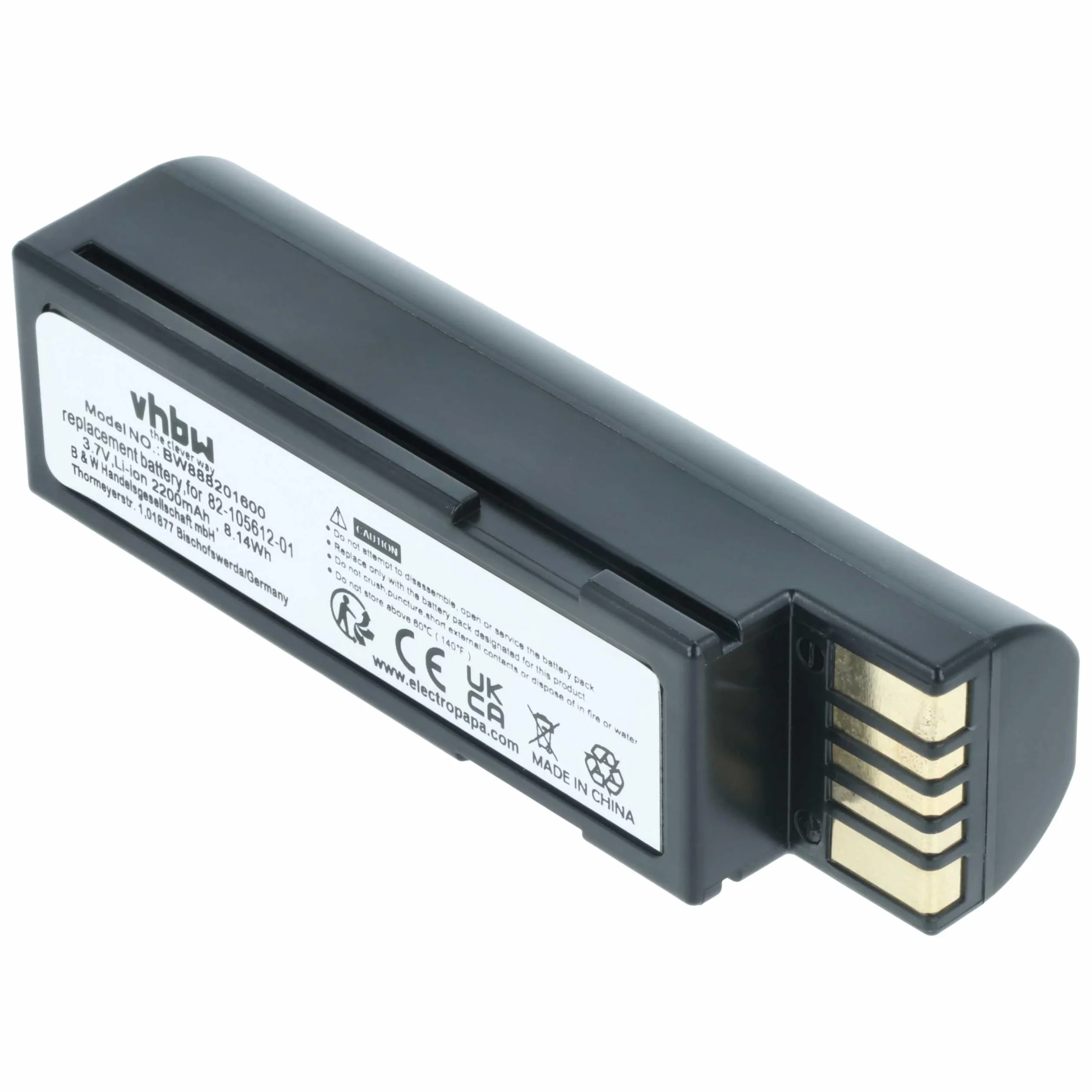 vhbw Bateria zamienna do Zebra 82-166537-01, BTRY-36IAB0E-00 do skanera kodów kreskowych POS (2200 mAh, 3,7 V, litowo-jonowa)