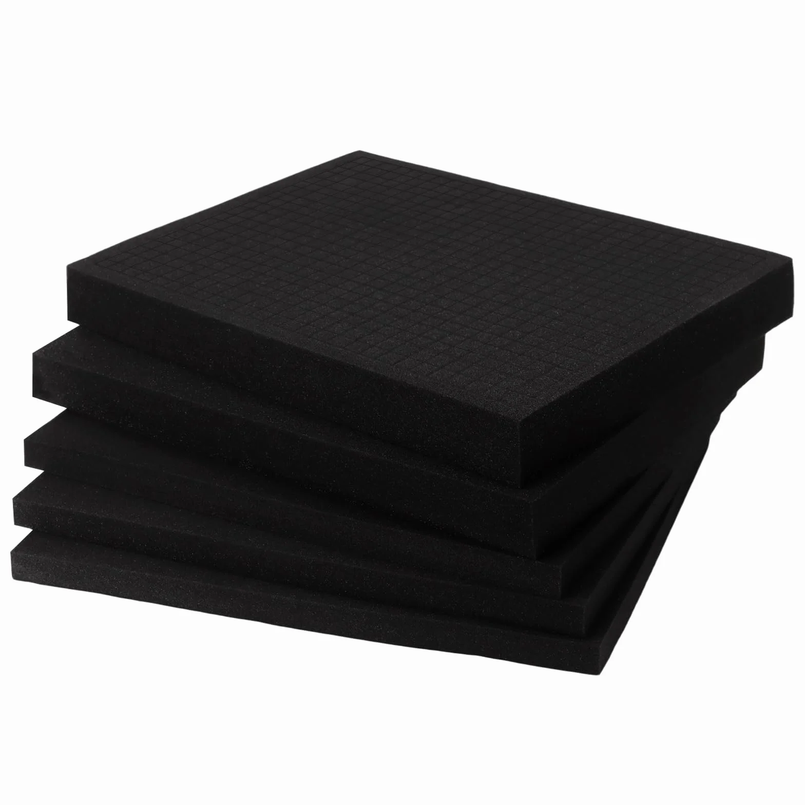 Pianka w kostce, 5 sztuk, 405 x 305 mm (2 sztuki x 5 cm + 3 sztuki x 2,5 cm grubo?ci) – pianka rastrowa do walizki na narz?dzia/walizki na aparat, odporna na uderzenia wk?adka do walizki, mo?liwo??