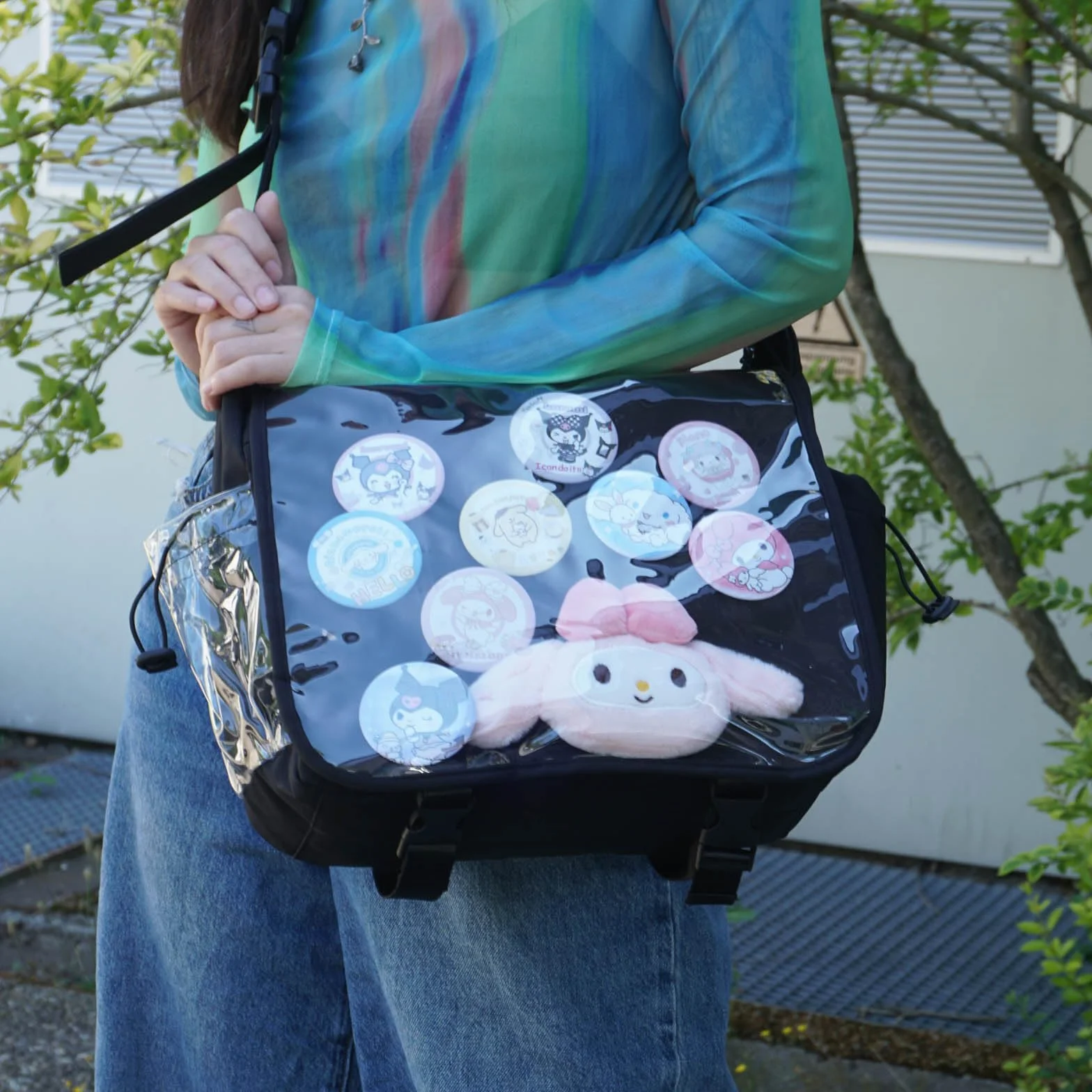 CoolChange Ita bag torba czarna z przezroczystym okienkiem i wymienną osłoną | 28 x 30 cm, Kolor: czarny