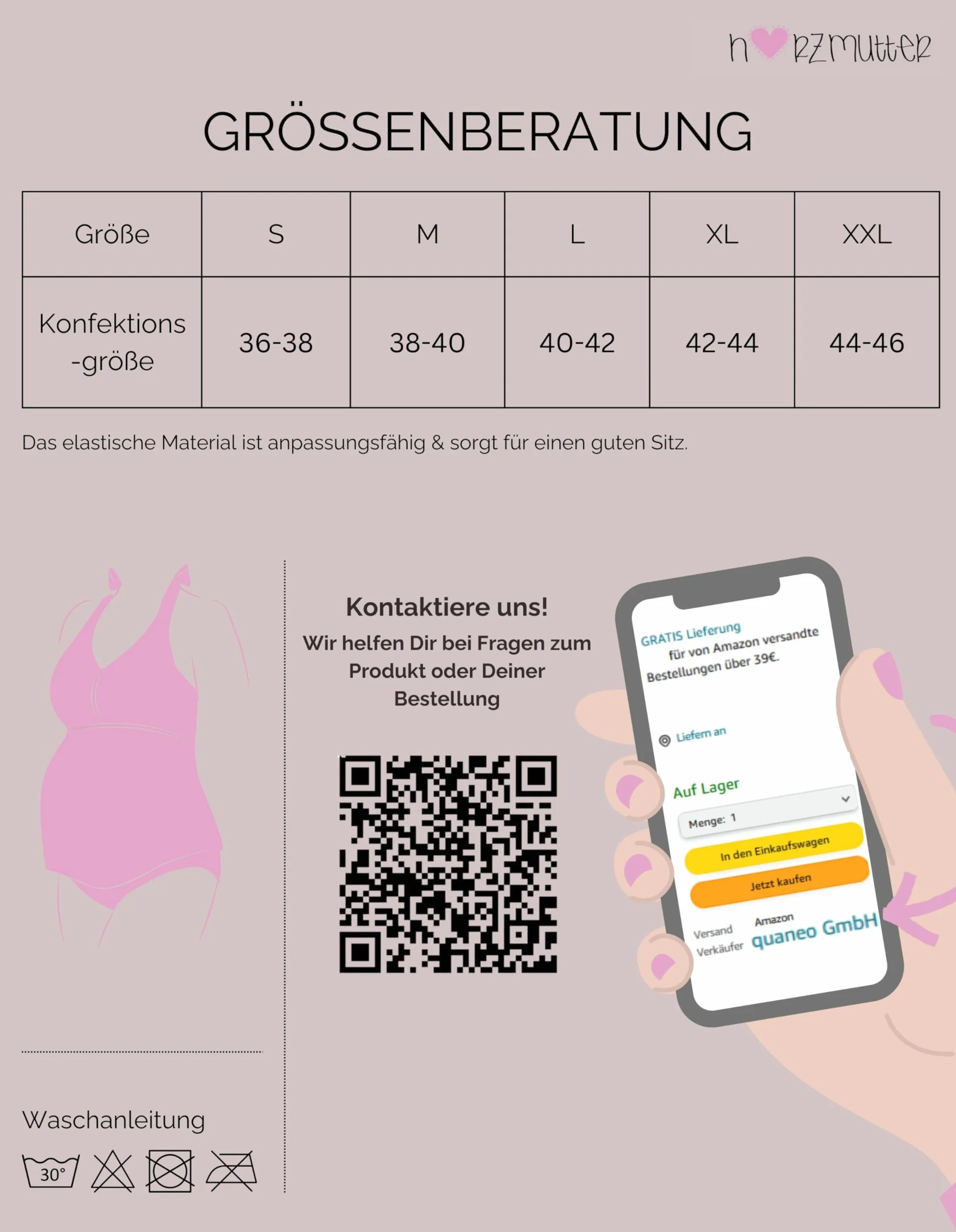Herzmutter Spinka ciążowa - wiązanie na szyi - dwuczęściowa - strój kąpielowy dla kobiet w ciąży - spodnie z nadbrzuszem - ochrona przed promieniowaniem UV 50-7100