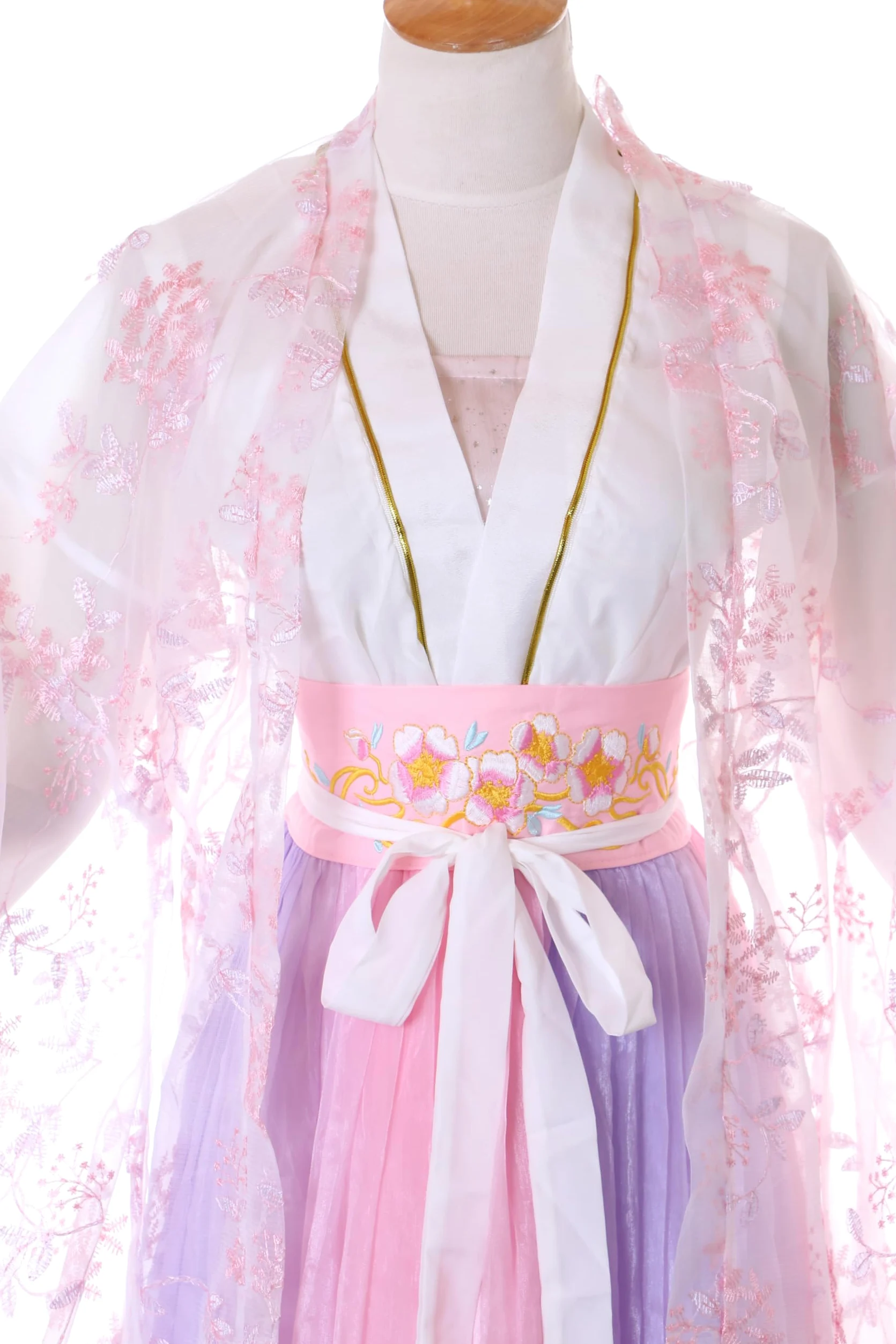 Kawaii-Story Han-016 Hanfu sukienka różowa, fioletowa, biała, tradycyjna, 4-częściowa, chińska, kostium cosplay, szata z haftem (Han-016 Hanfu, DE/NL/SE/PL, alfanumeryczna, M, regularna)