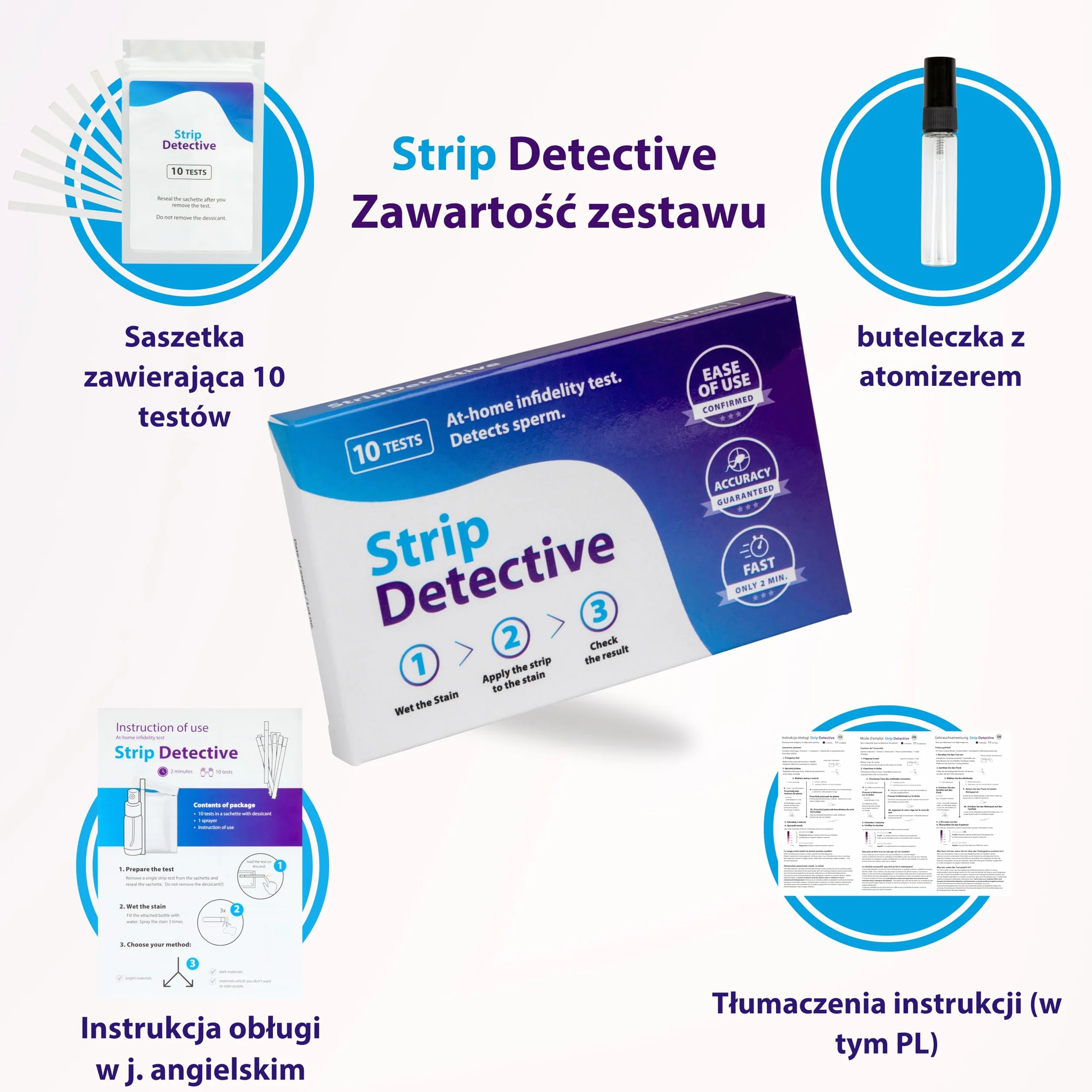 Test wykrywający nasienie Strip Detective - Test Zdrady 10szt w opakowaniu