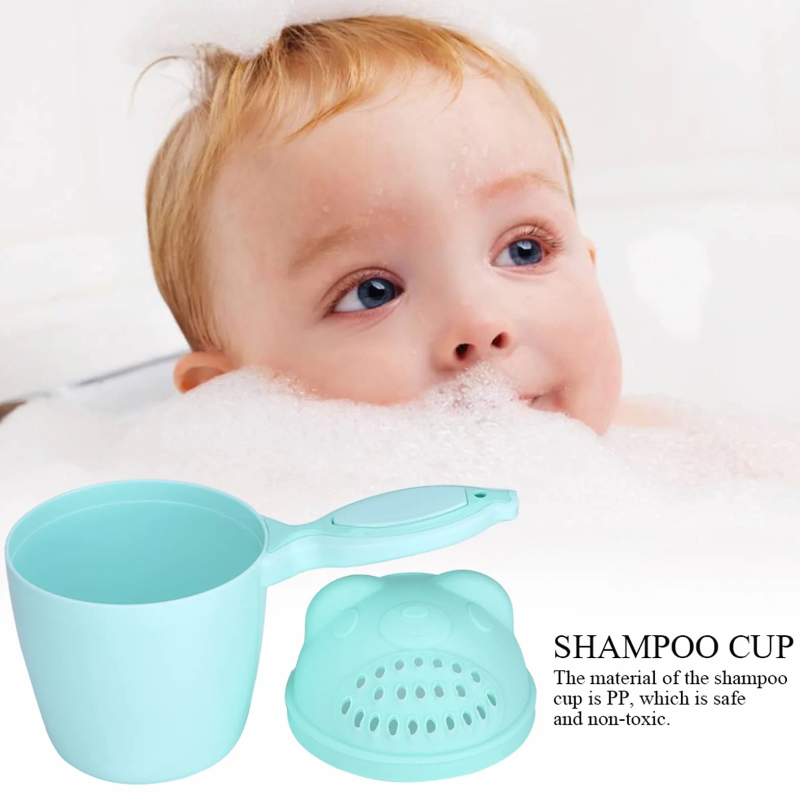 Kubek do Płukania Kąpieli Kubek do Szamponu dla Niemowląt Cute Kid Wash Hair Bathing Flusher Protection Eye (zielony) (Zielony)