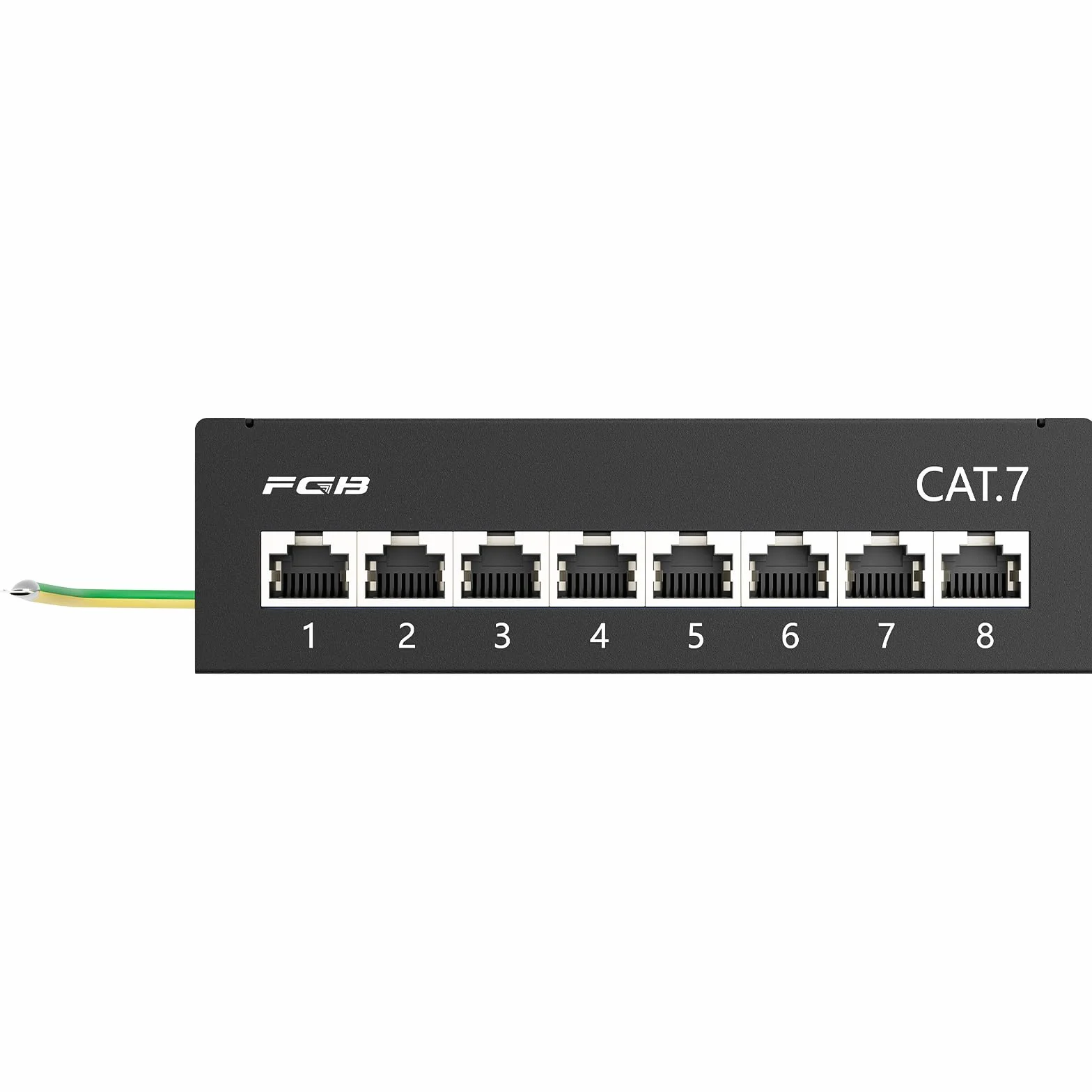 FGB Panel krosowy CAT 7 panel rozdzielczy 8 portów - na stole/ścienne/pulpit ekranowany gniazdo 8X RJ45 - LSA rozdzielacz do przełączników sieciowych Gigabit