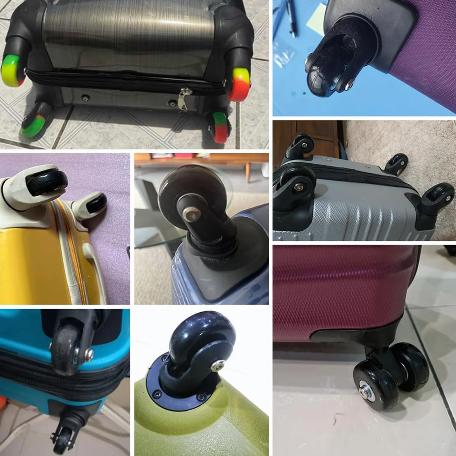 4 sztuki zapasowych kółek do walizki, zapasowe kółka do walizki, 50 x 18 mm, zapasowe kółka do walizki, gumowe kółka zapasowe do walizki, czarny, na co dzień