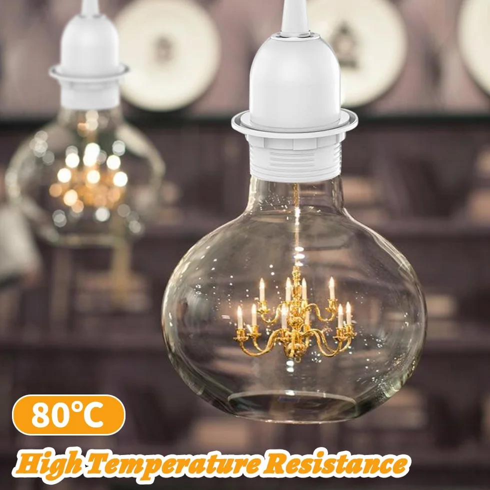 Oprawa lampy E27 z przełącznikiem z wtyczką, 3 sztuki oprawek E27 z kablem sieciowym 3 m, oprawka E27 z kablem do zawieszenia lampy, lampa wisząca, do kuchni, salonu, biała