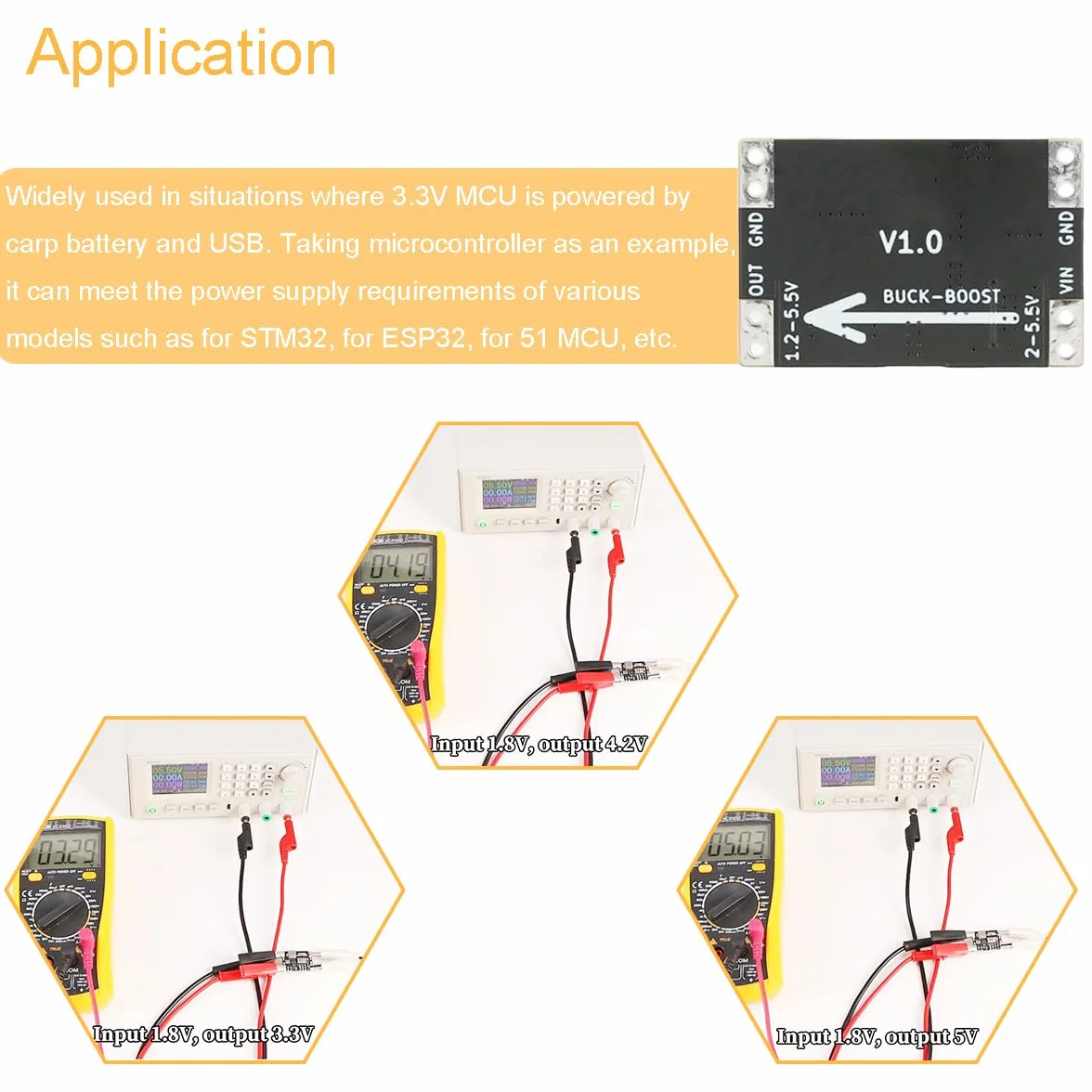 2 sztuki Xl63020 3,3 V DC DC Napięcie Boost Buck Converter Power Moduł Lithium Battery Usb Tps63020 Mcu Power Voltage Stabilization Moduł Low Ripple z kablem 26awg czerwony i czarny