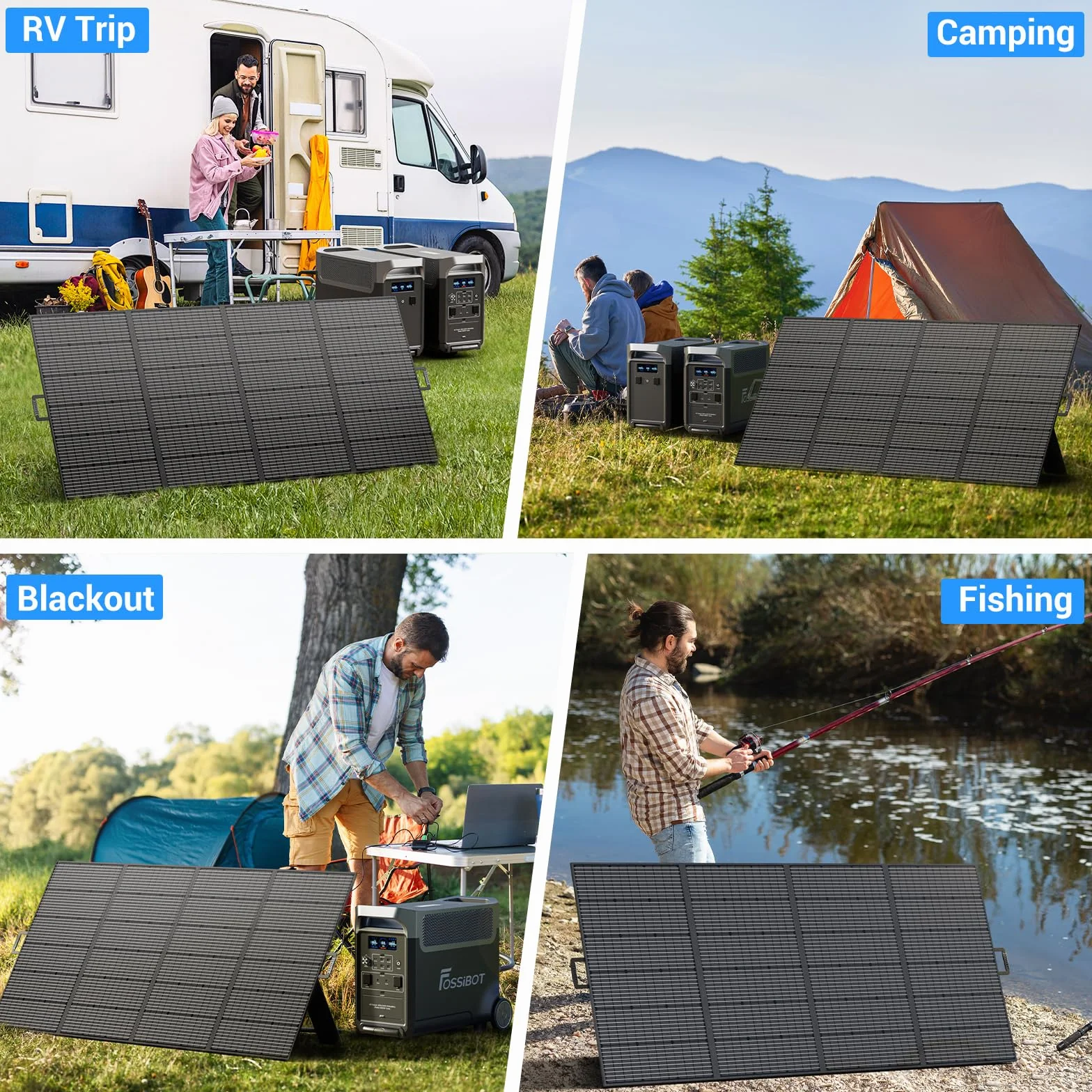 FOSSiBOT - PL | DYSTRYBUCJA | SP420 | 420W | Panel solarny | MC4 | do przenośnej stacji zasilania F2400 F3600