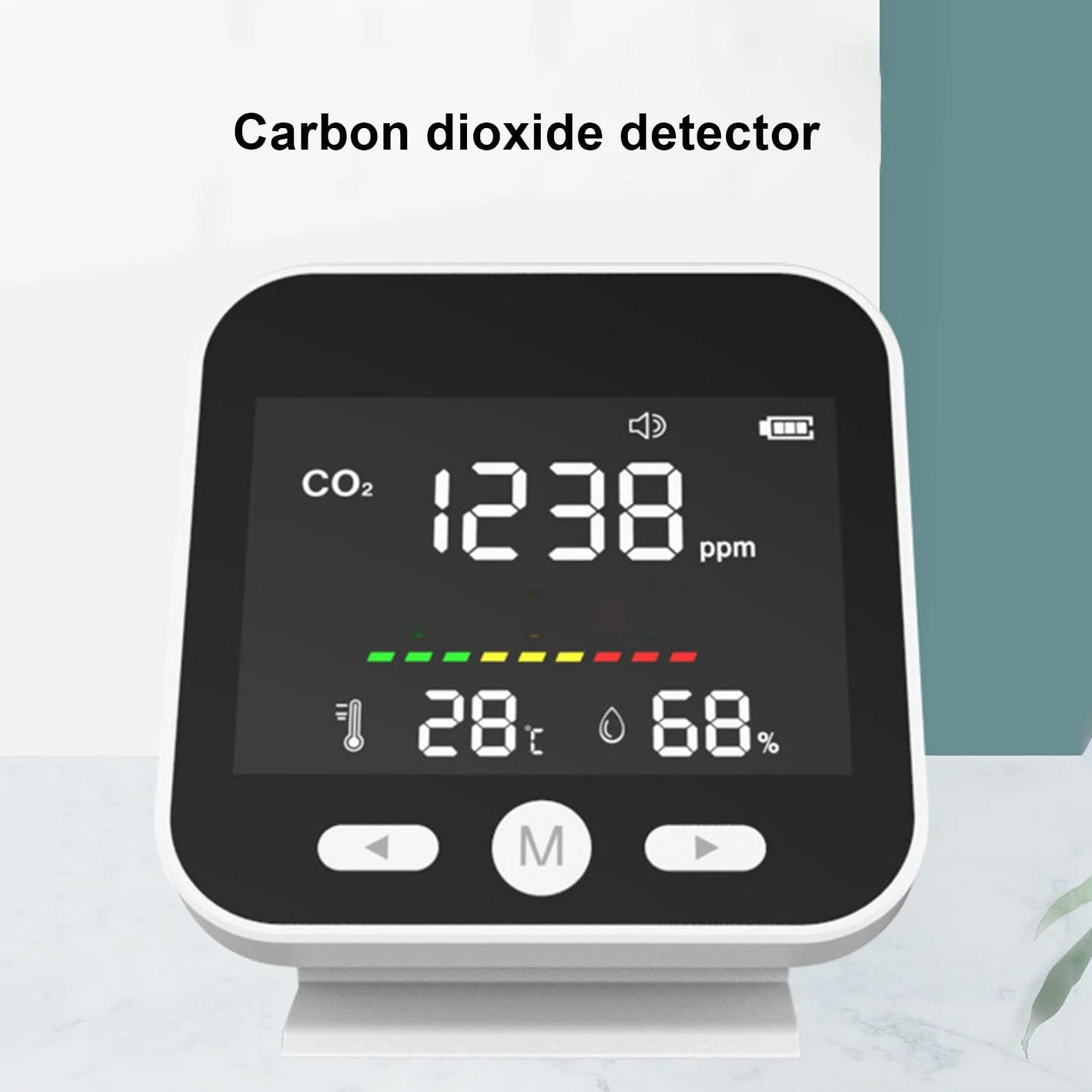 Generic Detektor CO2, Przenośny Tester Jakości Powietrza 3 w 1 z Czujnikiem NDIR do Pomiaru Temperatury i Wilgotności Dwutlenku Węgla, do Domowego Biura Podróży Hotel Szkolny