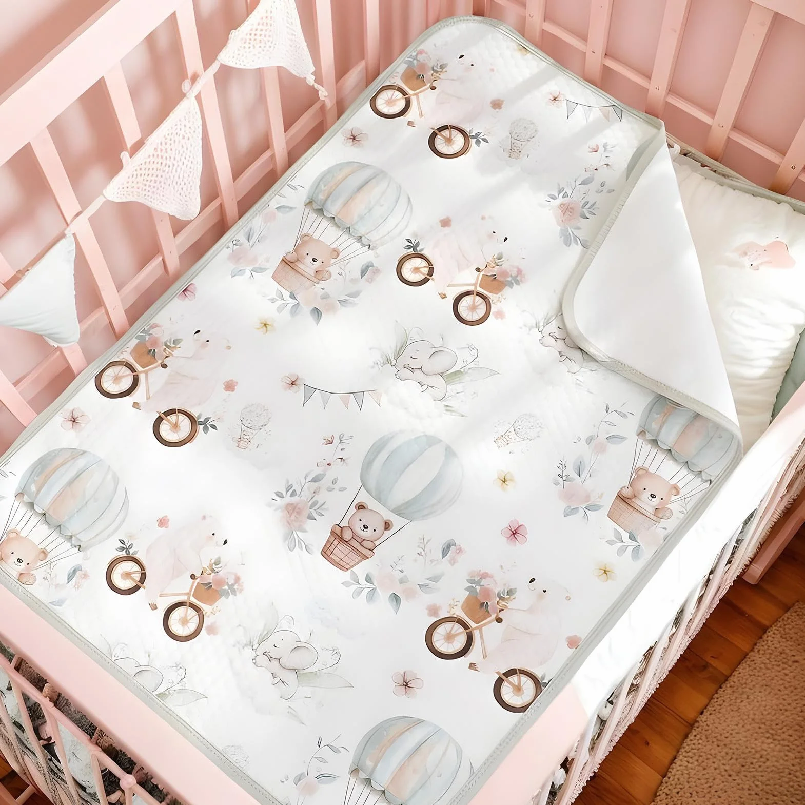 Waterproof Crib Mattress Protector, Absorbent Bassinet Liner Sheet 70x50cm, Potty Training, Nursery Setup, Overnight Protection for Travel and Home, Enduring and Washable