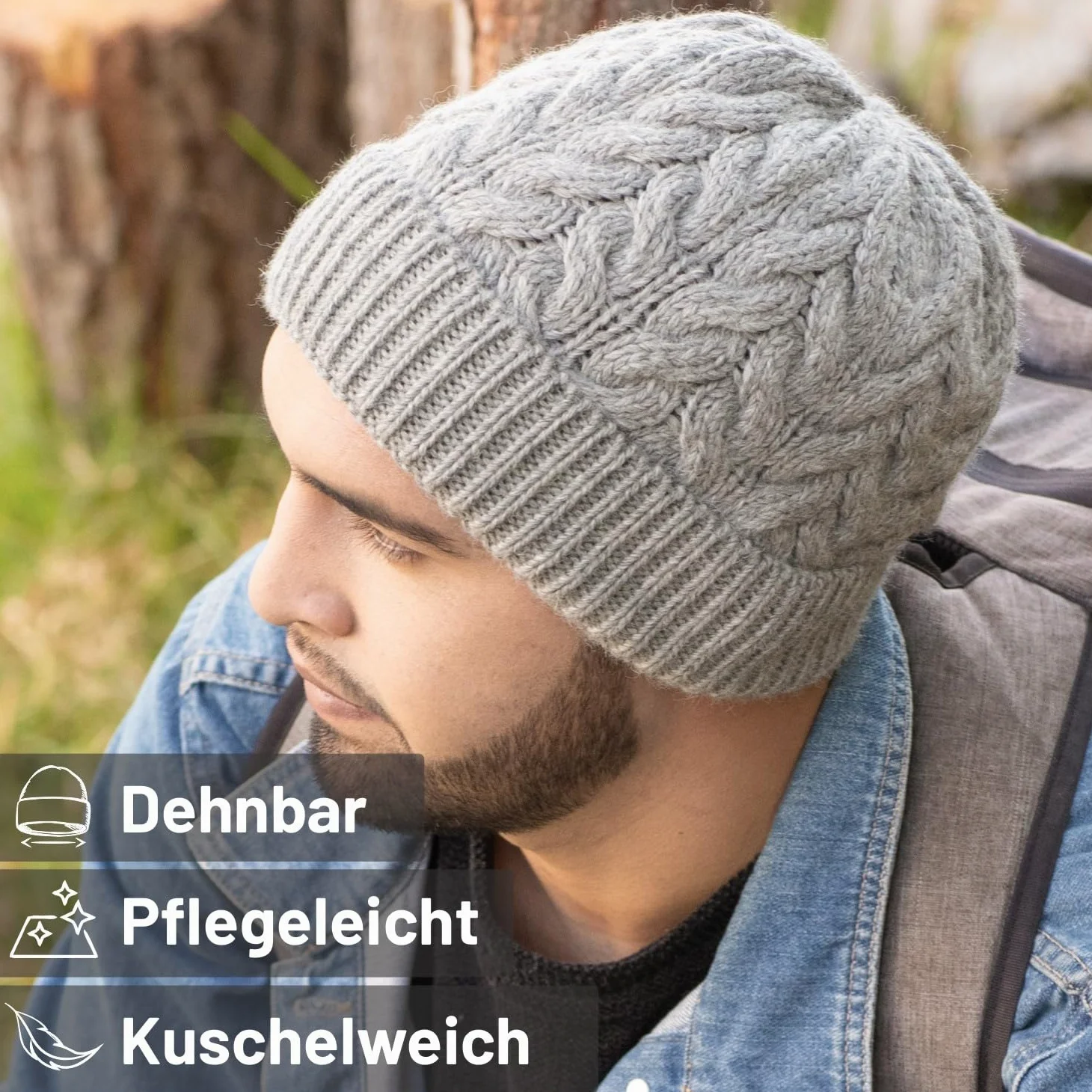 Miękka damska i męska czapka z alpaki ze 100% wełny alpaki w 8 kolorach - wysokiej jakości zimowa czapka dzianinowa/czapka wełniana Beanie firmy HansaFarm, Braun - NFA06, jeden rozmiar