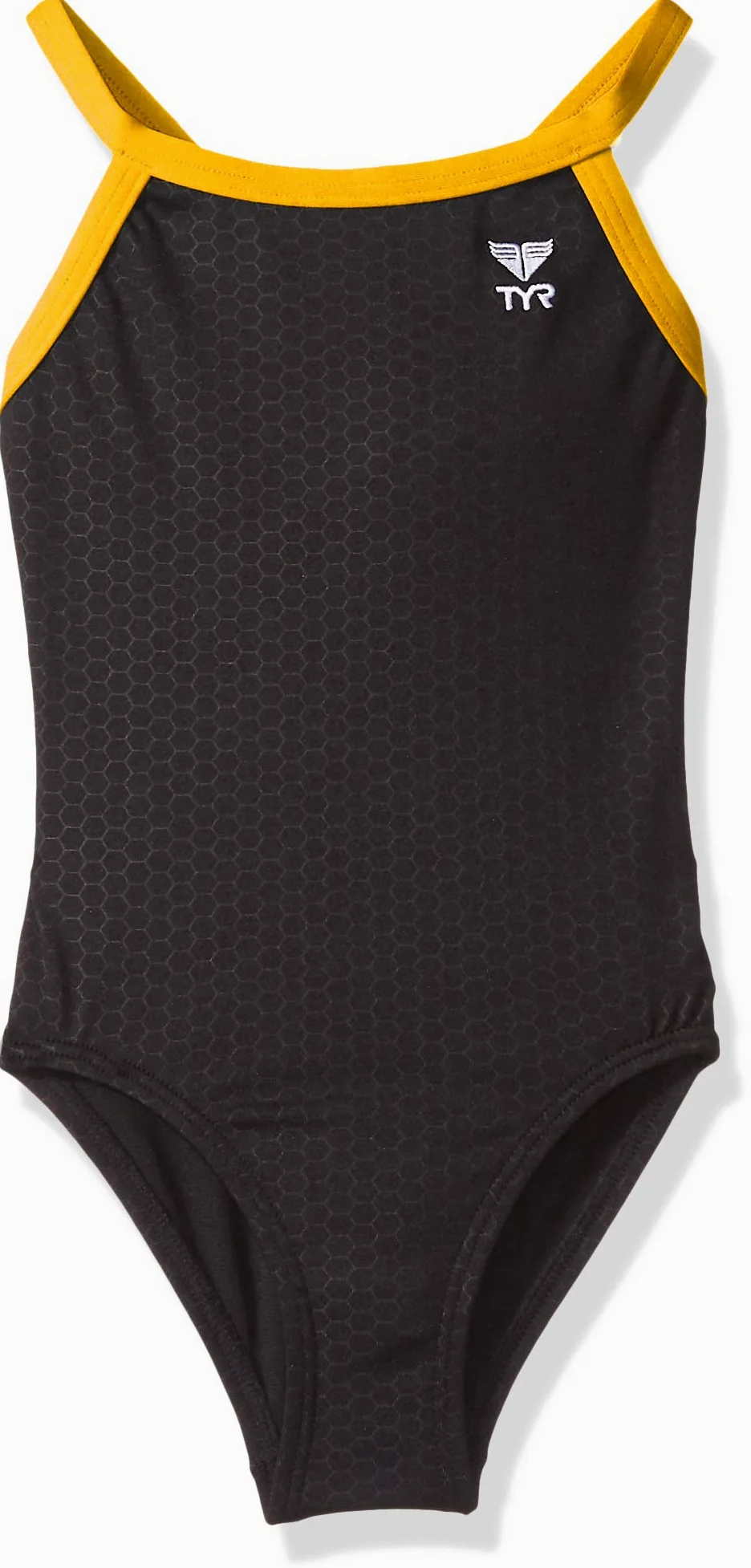 TYR Kostium kąpielowy dla dziewczynek Hexa Diamondfit, czarny/złoty, 24