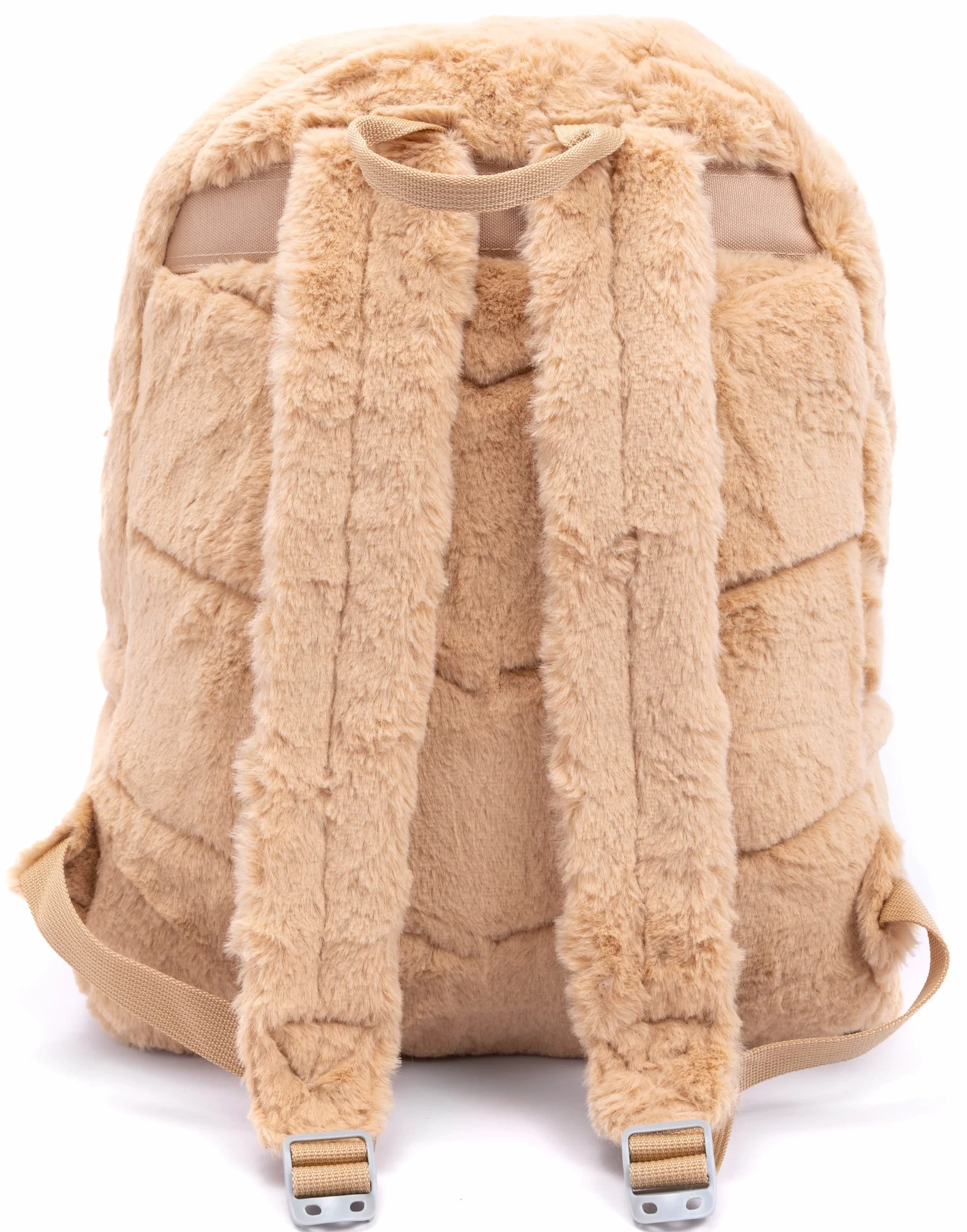 Pusheen Futrzany plecak dla dorosłych, nastolatków, dzieci, puszysty beżowy plecak z uszami i wąsami 3D, pręgowany kot, 40 cm, regulowane paski, jeden rozmiar, BEŻOWY, Rozmiar uniwersalny
