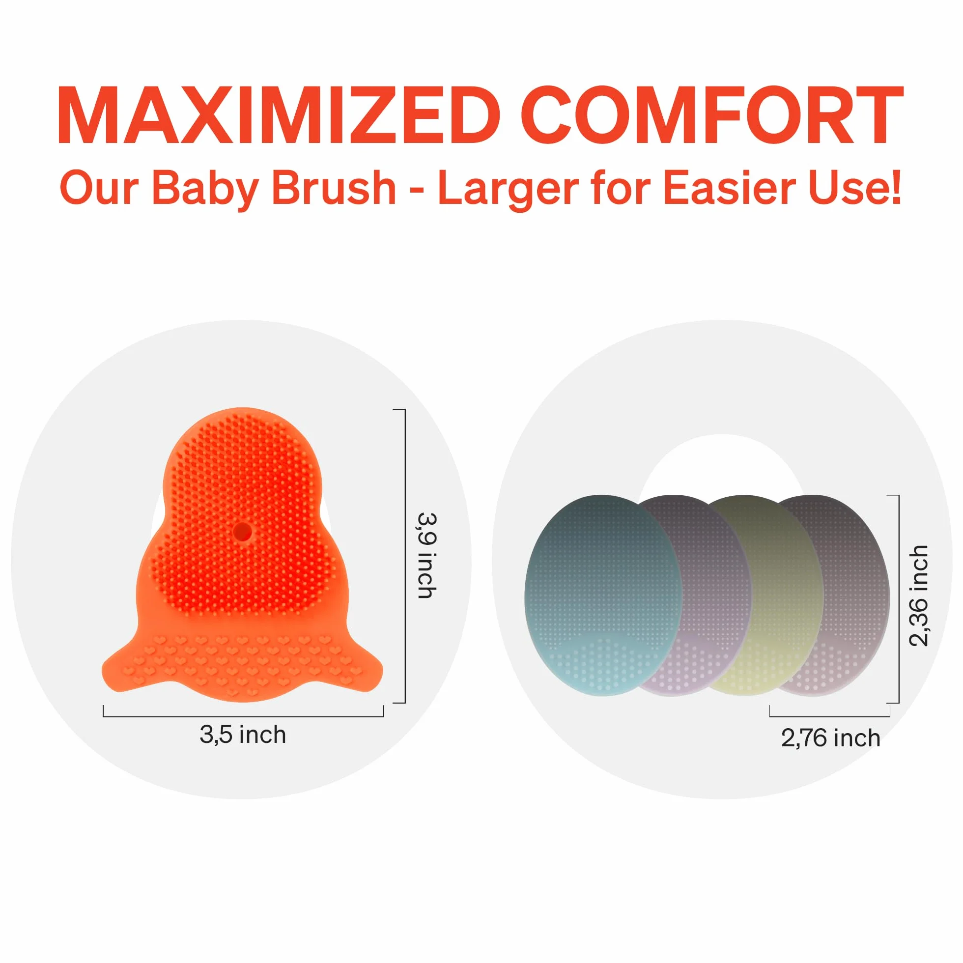 LoveNoobs Baby Hair Brush - 2 Pack Cradle Cap Brush, Baby Brush Set for Newborns, Baby Comb for Dry Skin