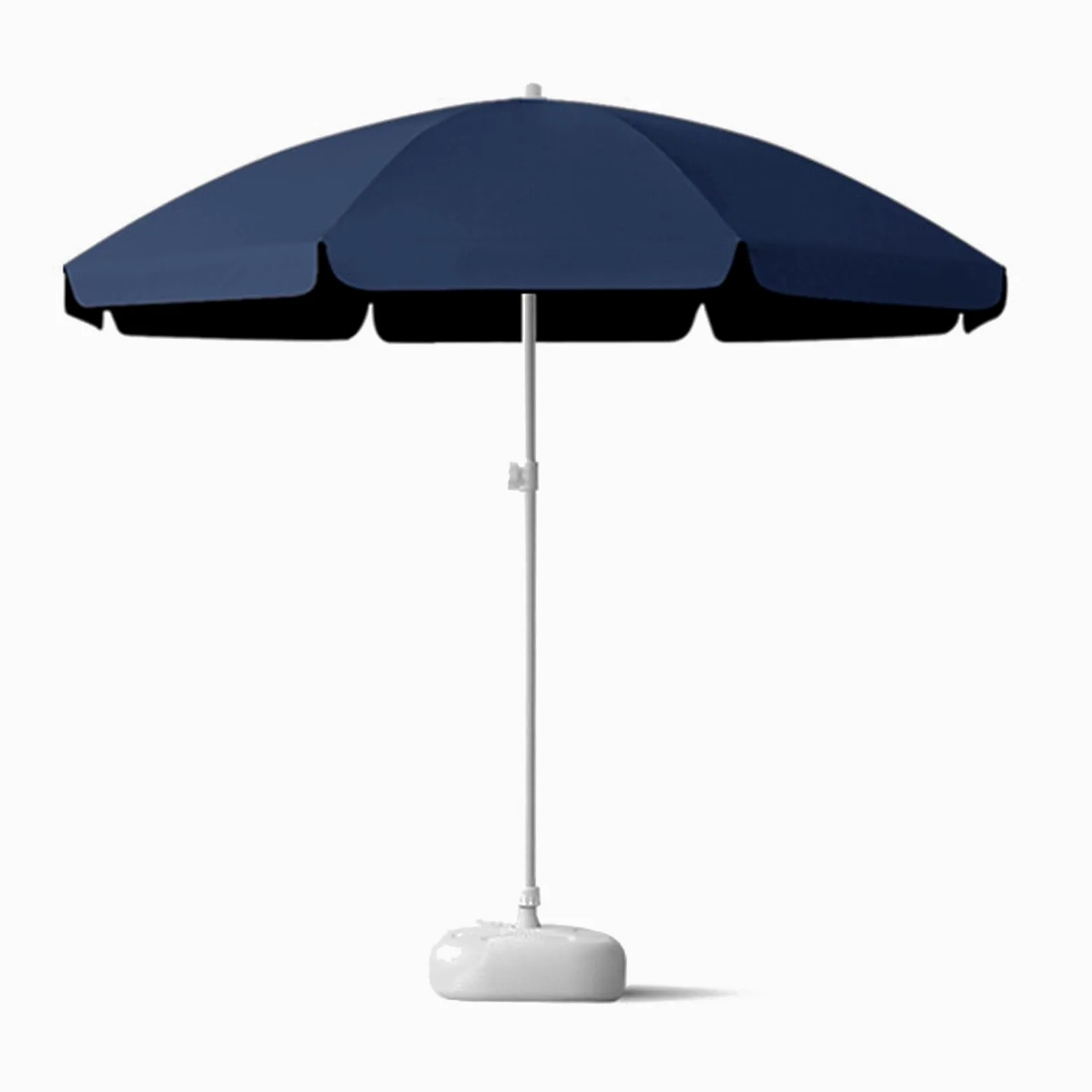 Przenośny parasol plażowy - 200 cm okrągły parasol na patio z UPF50+ ochrona przed słońcem UV do ogrodu, na kemping, taras, do użytku na zewnątrz, trwały i lekki (niebieski)