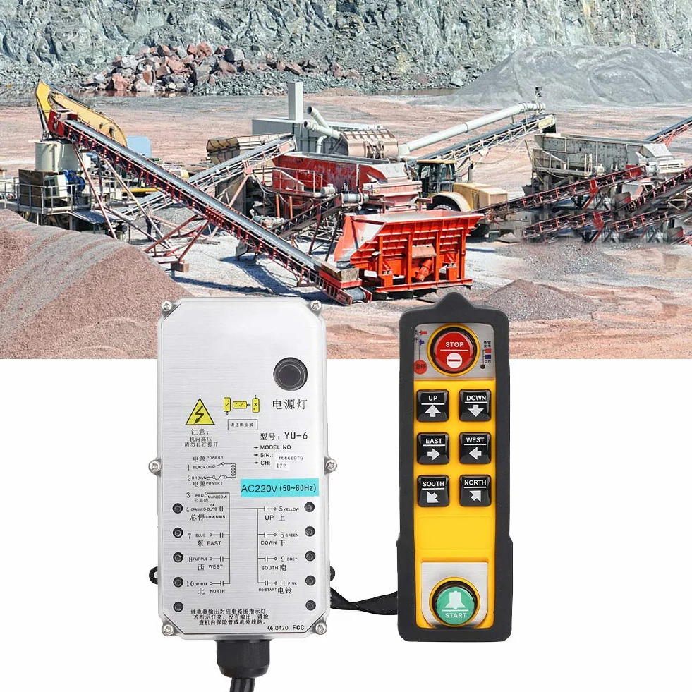 YU-6 sterownik podnośnika z jednym uchwytem pilot zdalnego sterowania 800 MHz przemysłowy elektryczny przełącznik przyciskowy (AC220 V)