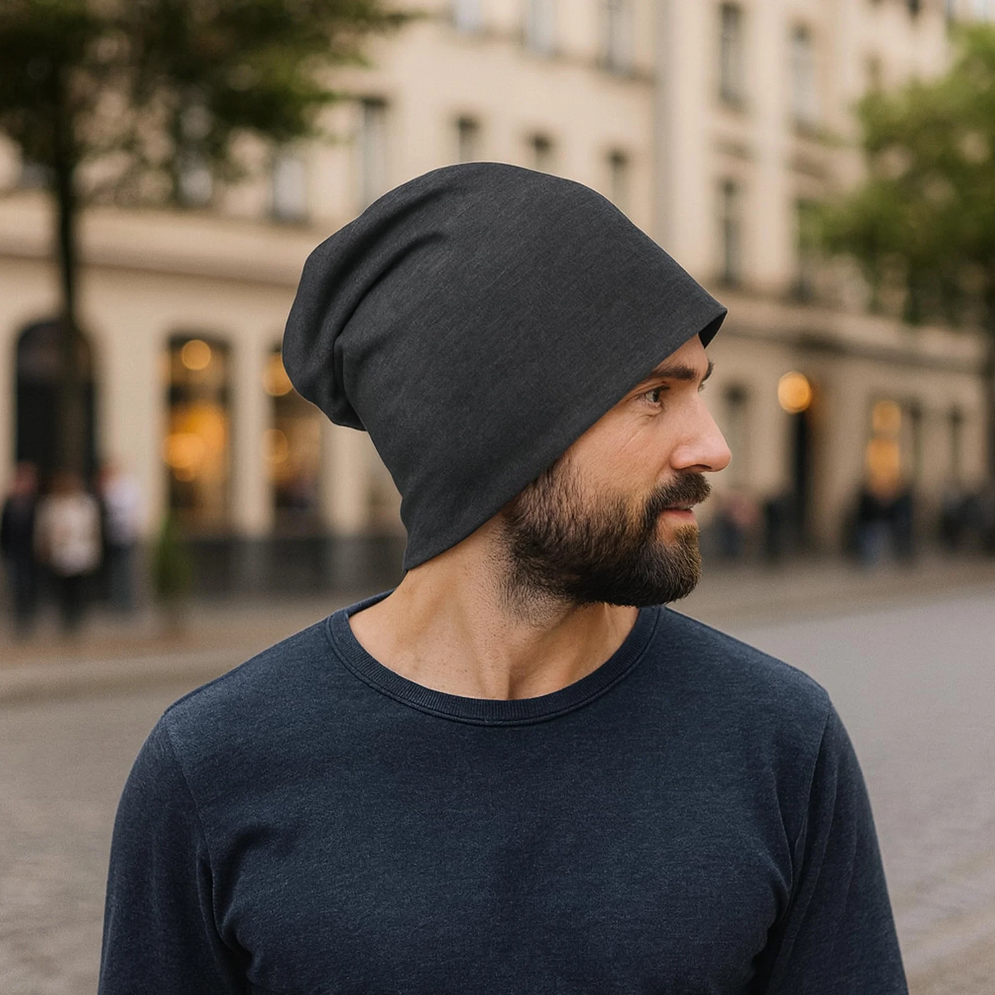 Jersey Slouch Beanie Long czapka uniseks, jednokolorowa, dla mężczyzn i kobiet, standardowy rozmiar XXL