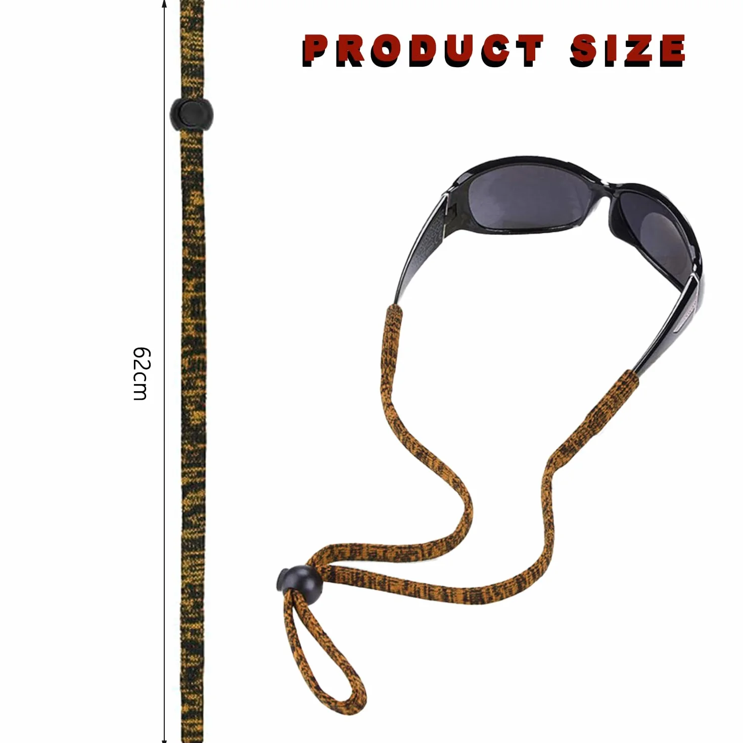 6 sztuk Regulowany Sznurek do Sportowych Okulary Przeciwsłoneczne, Sznurowane Okulary Sportowe Antypoślizgowe Pasek Do Okularów, Łańcuch Do Okulary Przeciwpoślizgowe Pasek Do Biegania, Campingu,